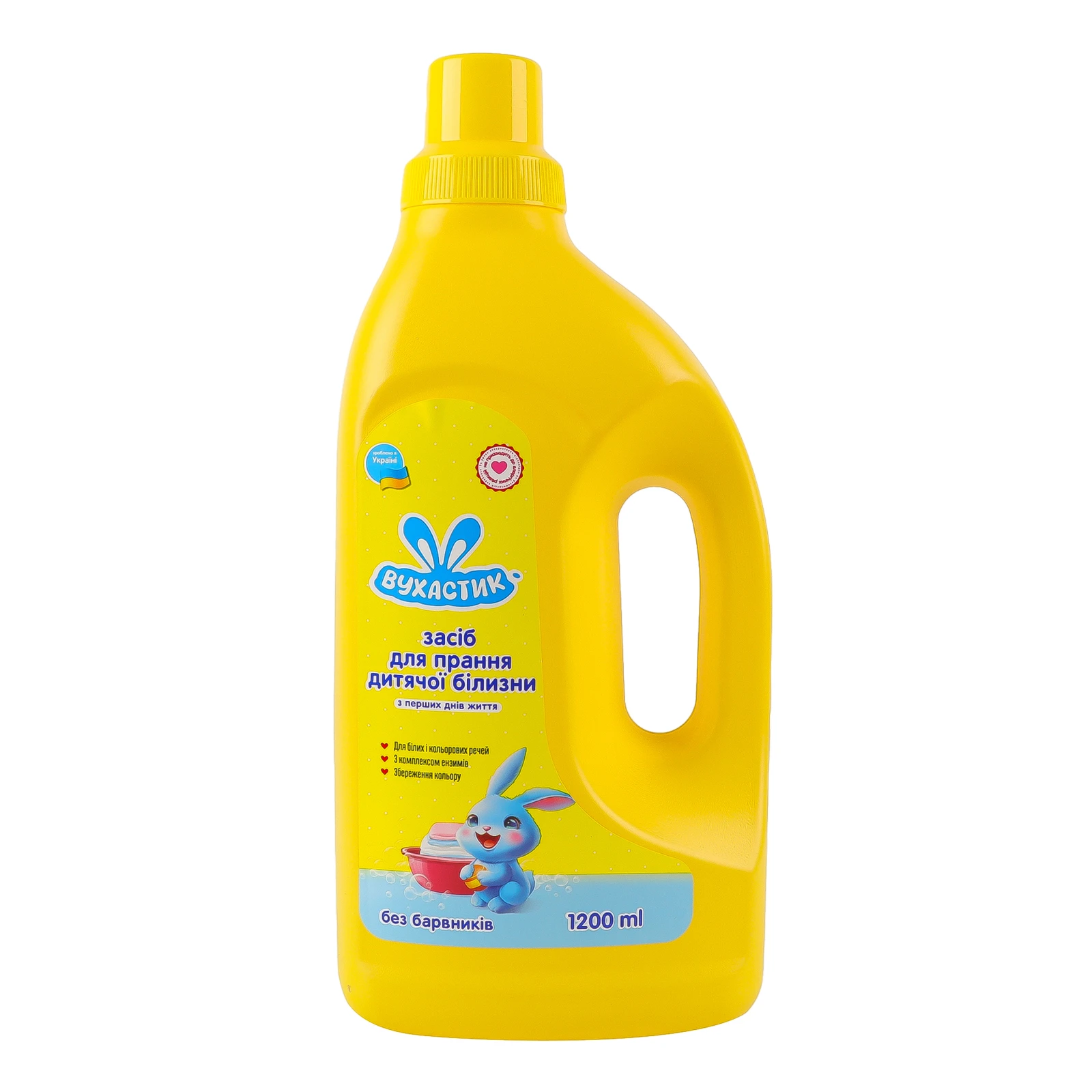 Засіб для прання Вухастик рідкий для дитячої білизни 1.2л Фото №:1