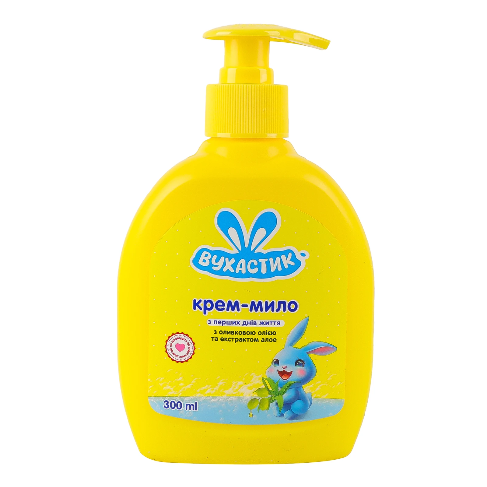 Крем-мило Вухастик рідке з оливковою олією та екстрактом алое для дітей з перших днів життя 300мл Фото №:1
