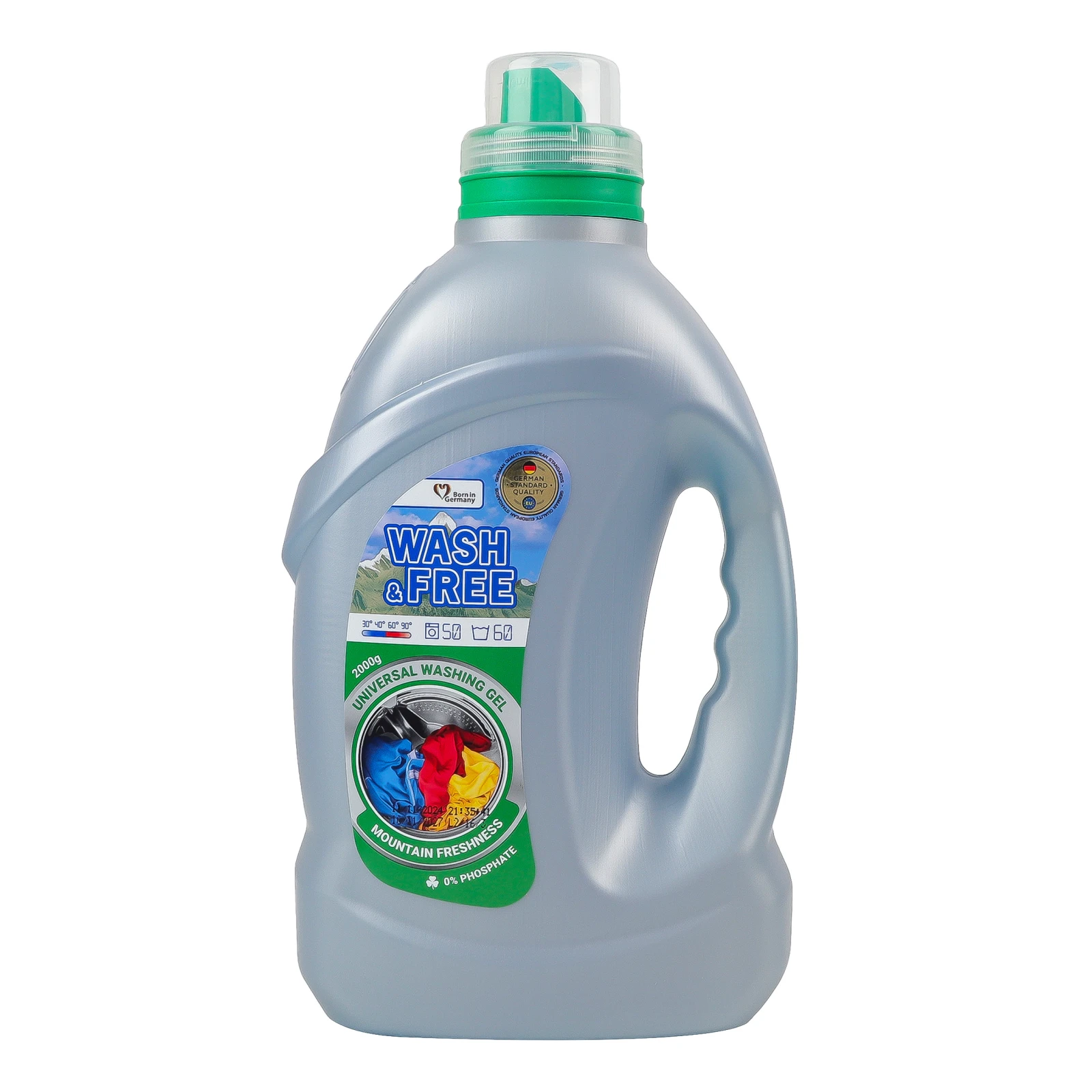 Гель для прання Wash&Free універсальний Гірська свіжість 2кг