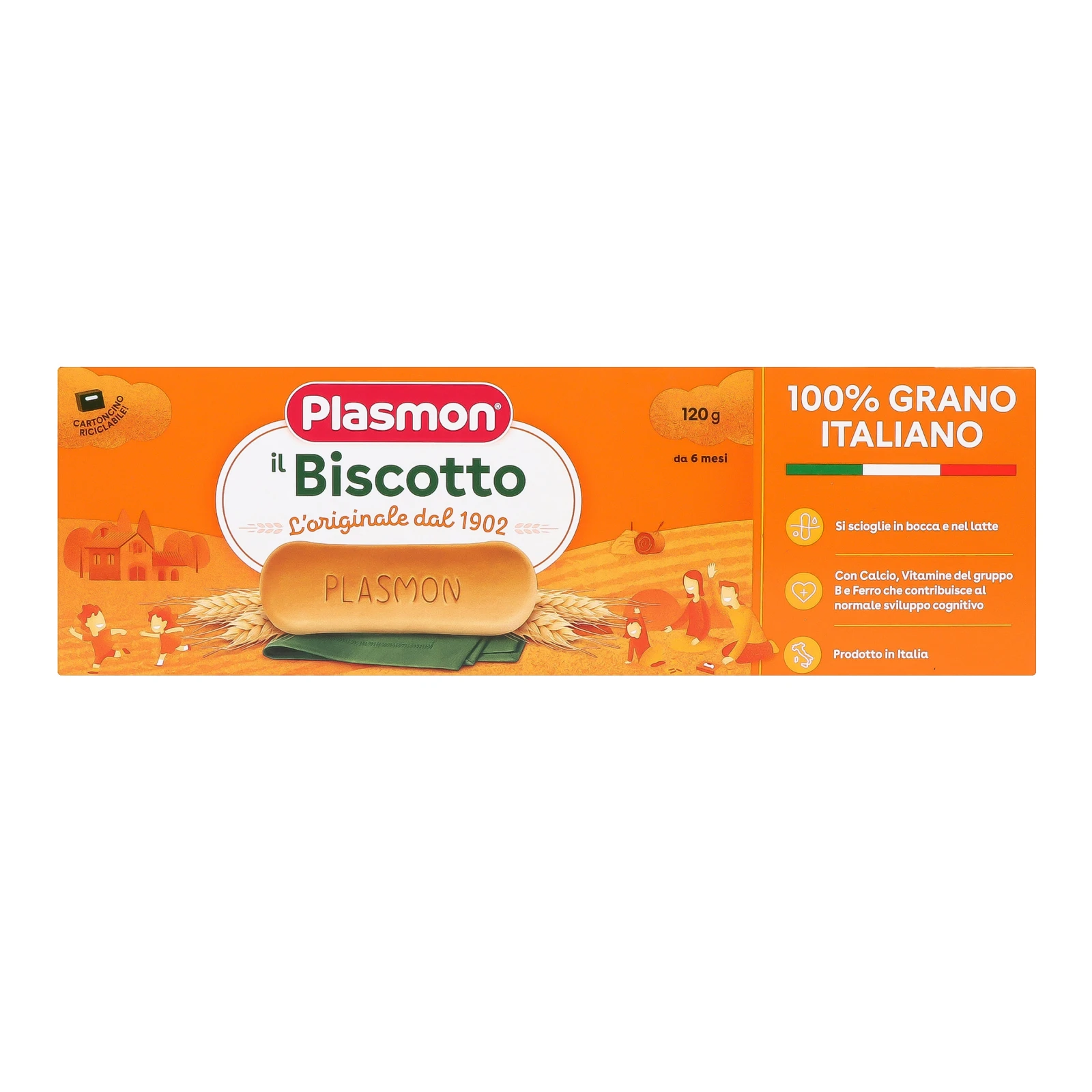 Печиво Plasmon розчинне для дітей від 6-ти місяців 120г Фото №:1