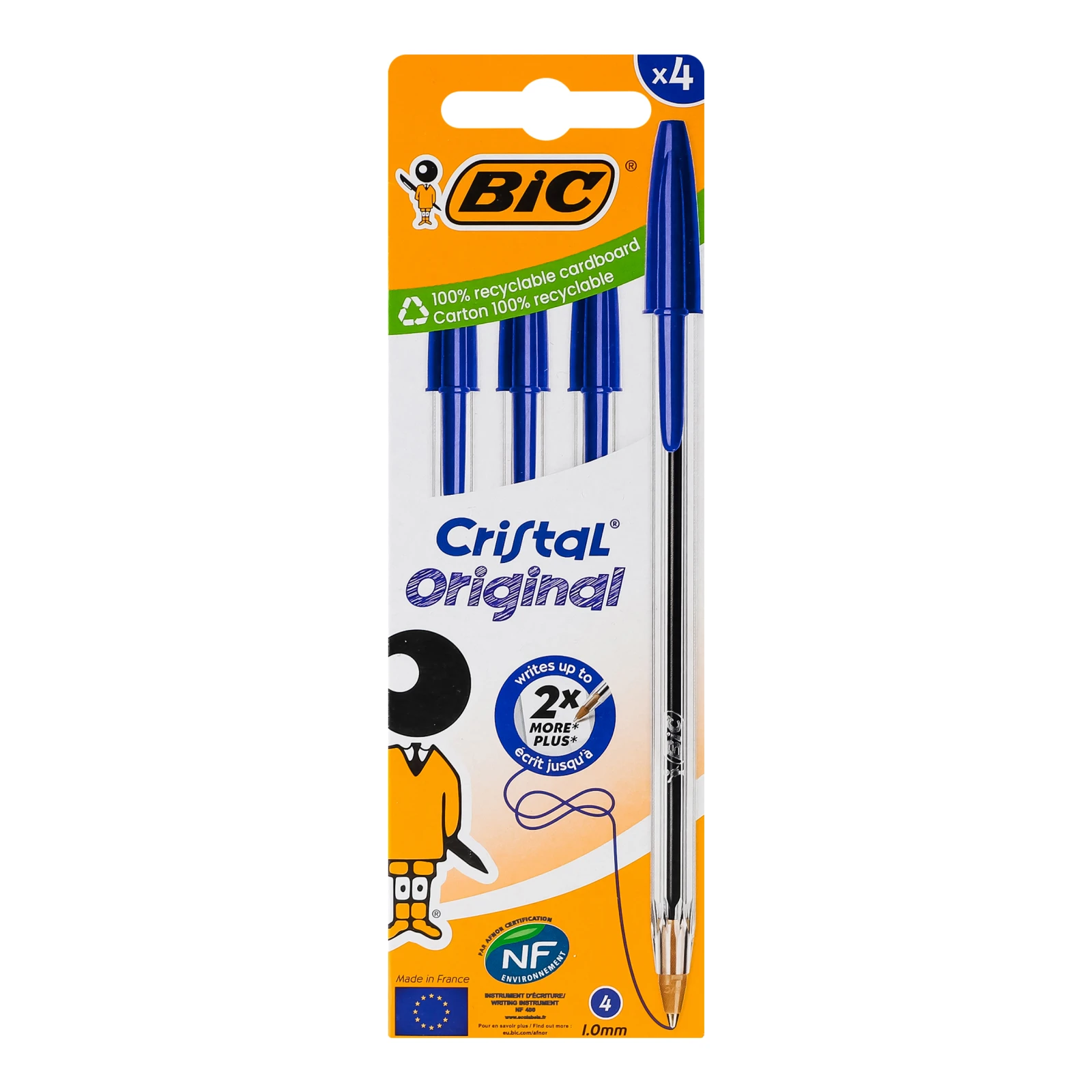 Ручка кулькова BiC Cristal Original 4шт Фото №:1