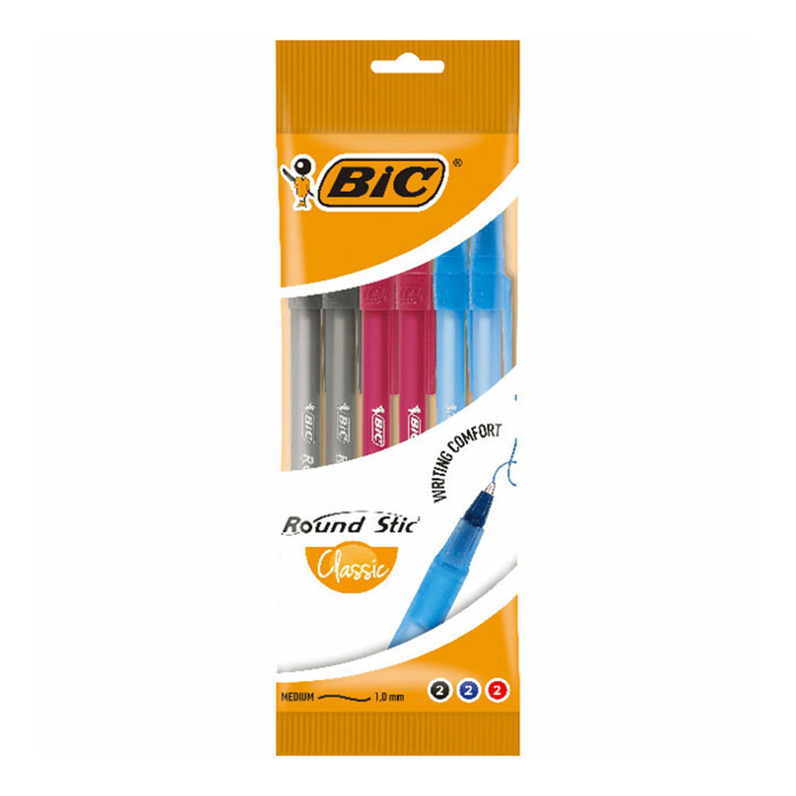 Набір ручок BiC Round Stic кулькових асорті 6шт Фото навігації №:1
