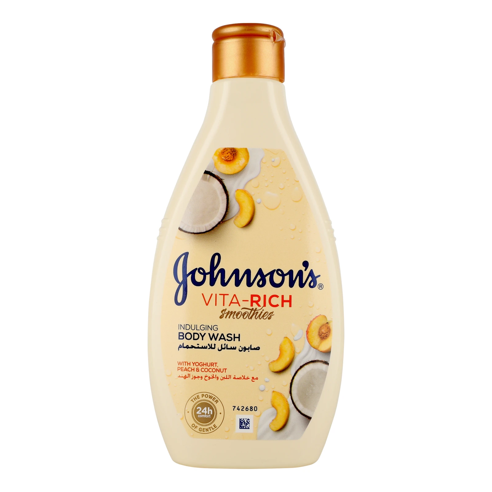 Гель для душу Johnson's Vita-Rich Smoothies розслабляючий з йогуртом кокосом та екстрактом персика 250мл Фото №:1