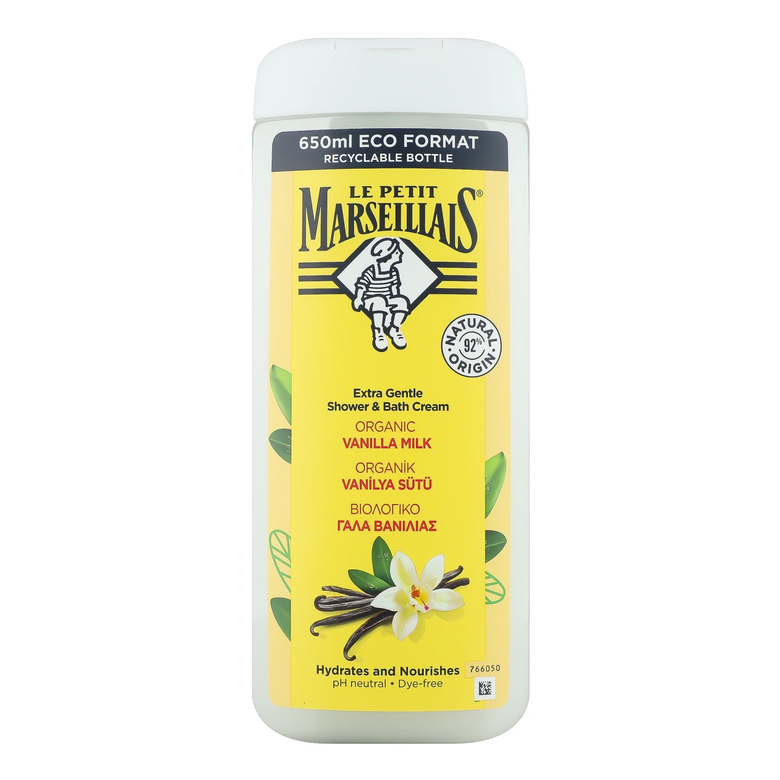 Гель для душу Le Petit Marseillais Organic Vanilla milk 650мл Фото навігації №:1