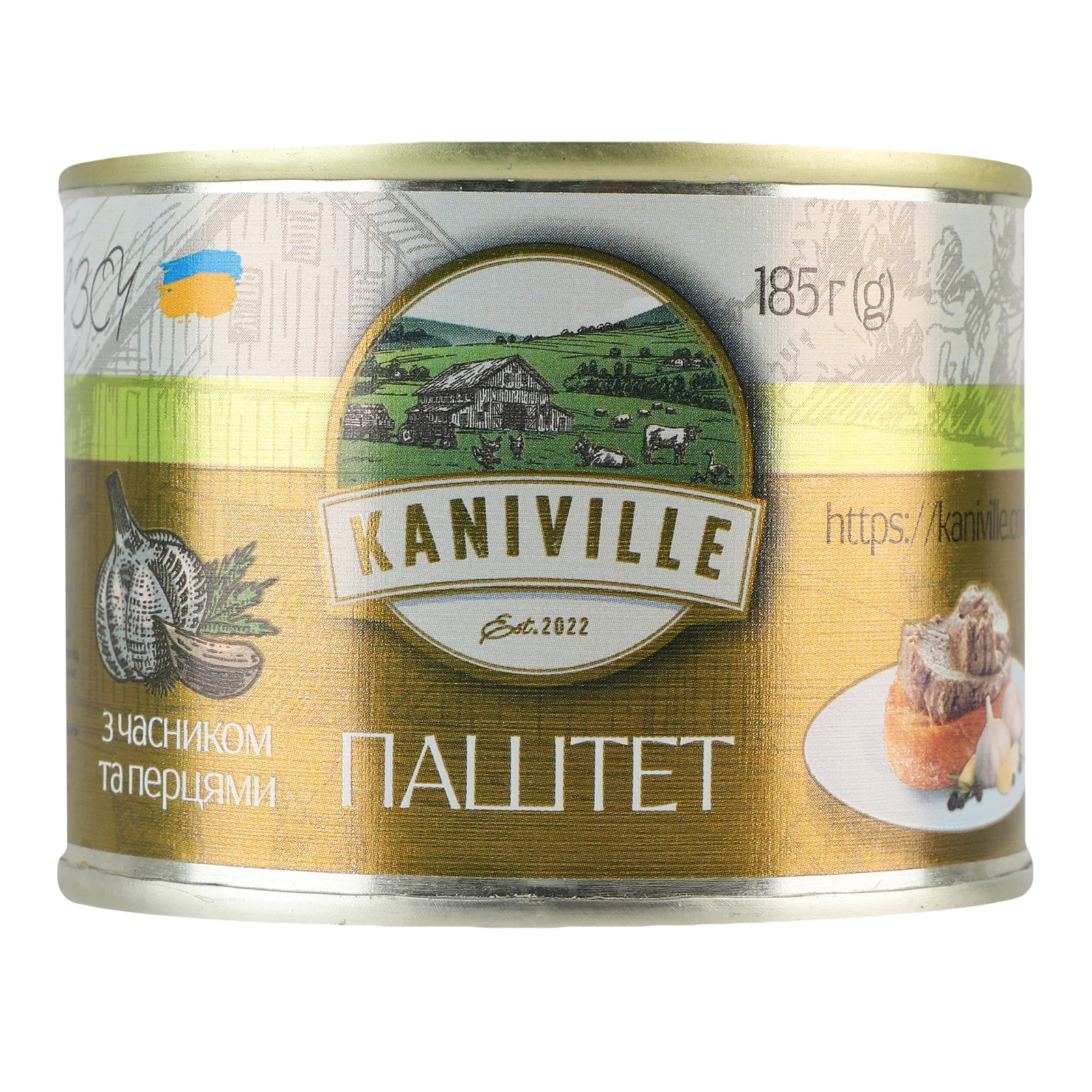 Паштет Kaniville м'ясний з часником та перцями 185г Фото №:1