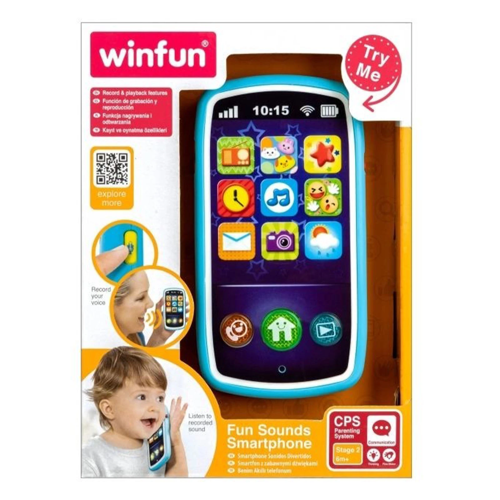 Іграшка інтерактивна WinFun телефон з записом голосу та звуками тварин з підсвіткою музична 0740 Фото №:2