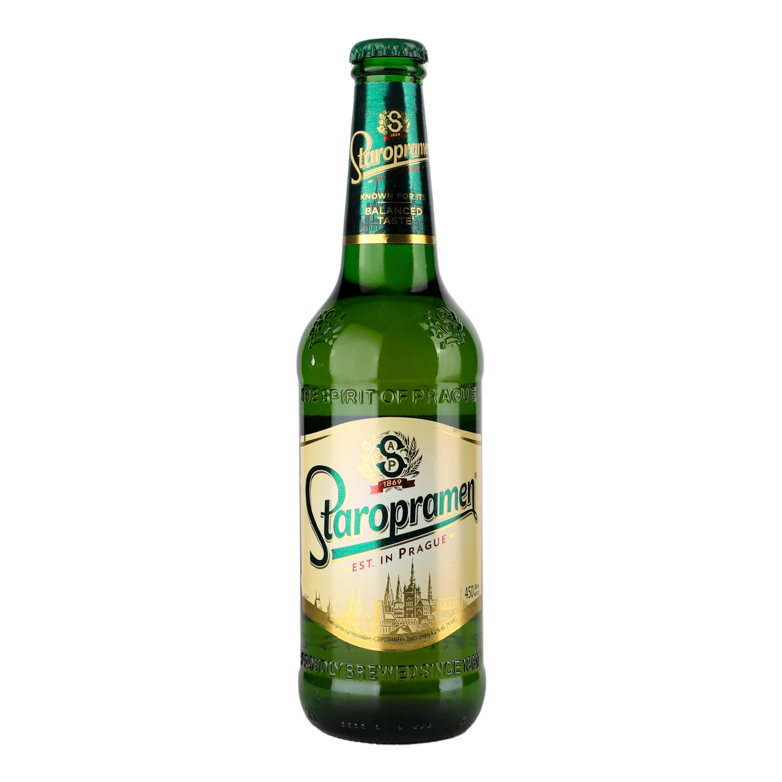 Пиво Staropramen світле пастеризоване 4.2% 0.45л