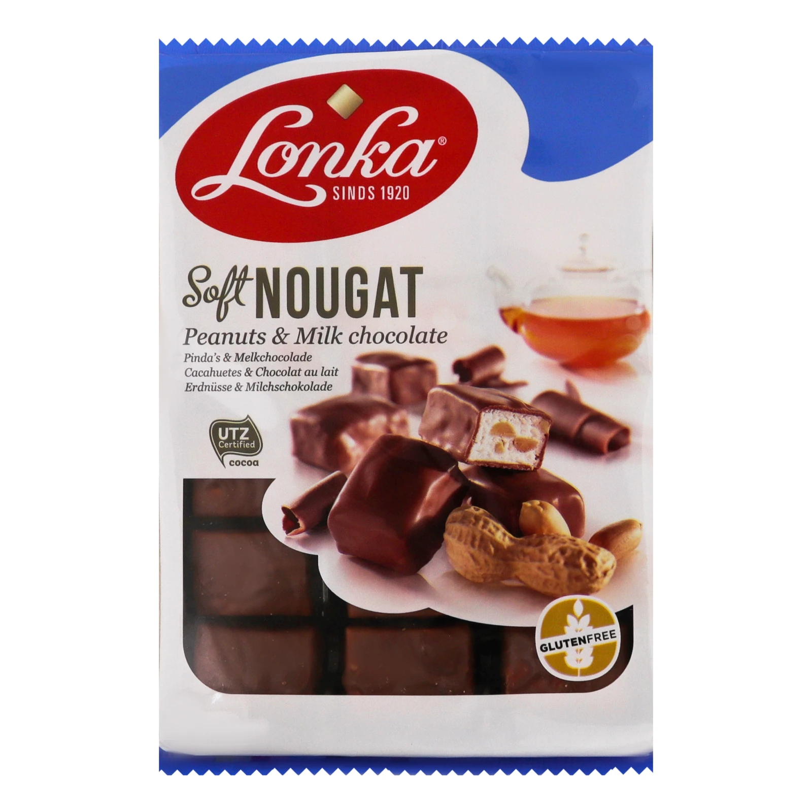 Цукерки Lonka Soft Nougat Нуга в молочному шоколаді з арахісом 220г Фото №:1