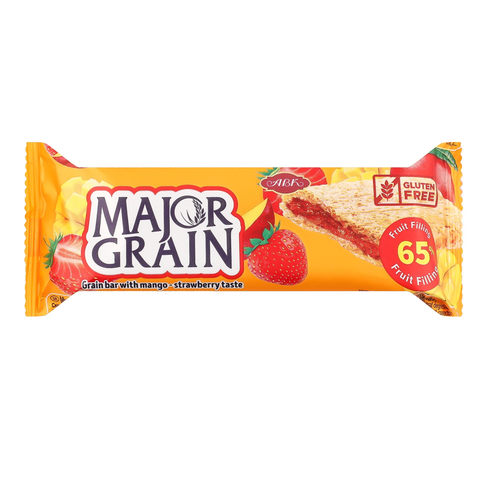 Батончик АВК Major Grain цільнозерновий Манго-полуниця 40г Фото №:1