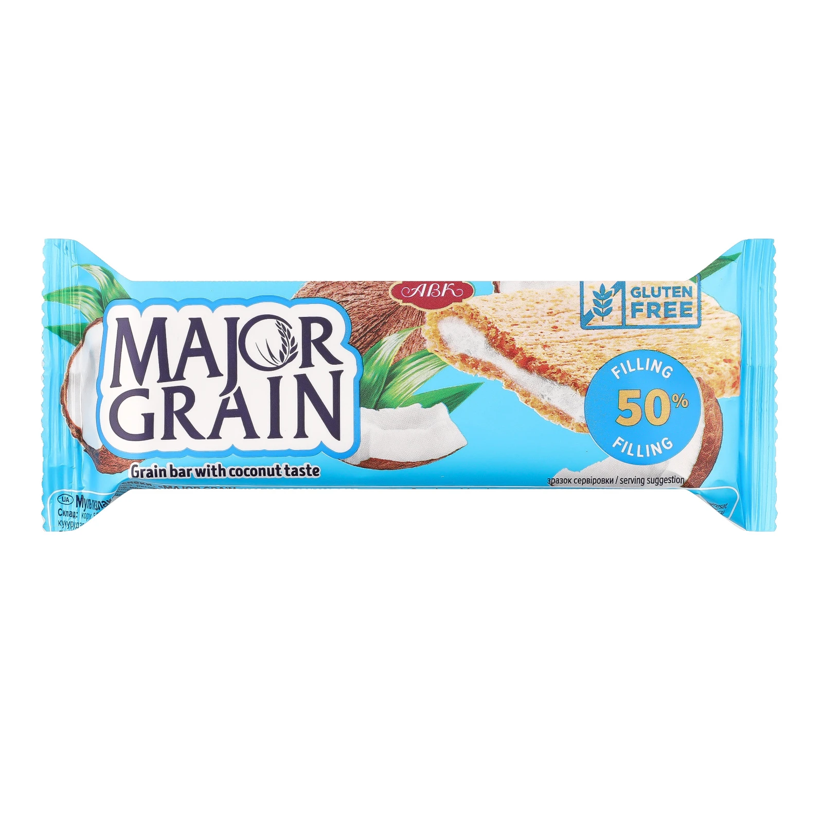 Батончик АВК Major Grain Coconut cream цільнозерновий 40г Фото №:1