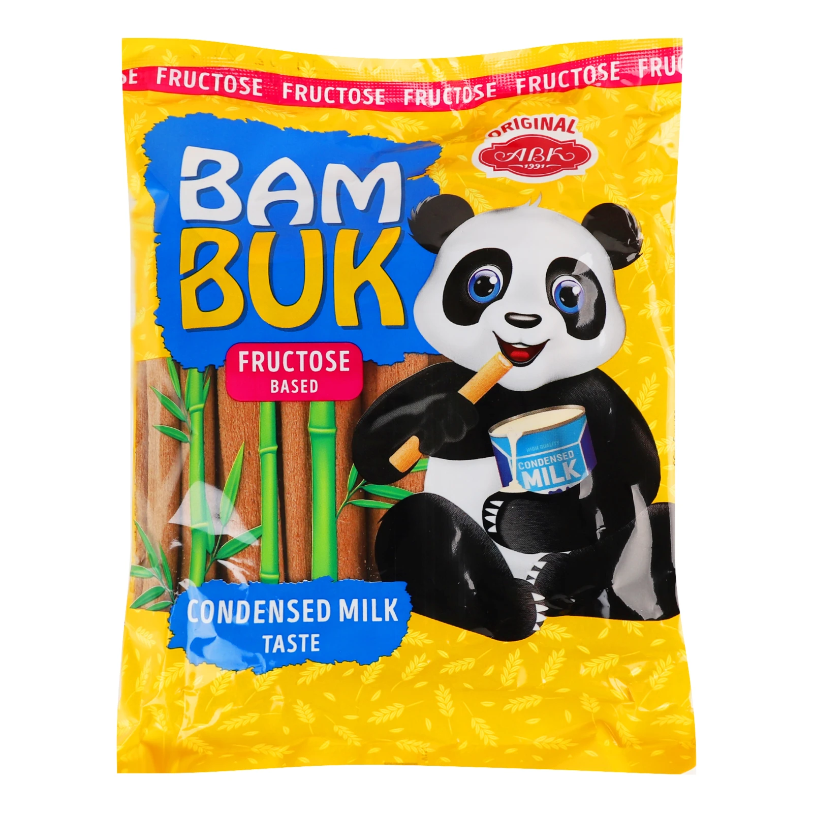 Трубочки мультизлакові АВК Bam Buk зі смаком згущеного молока на фруктозі 250г Фото №:1