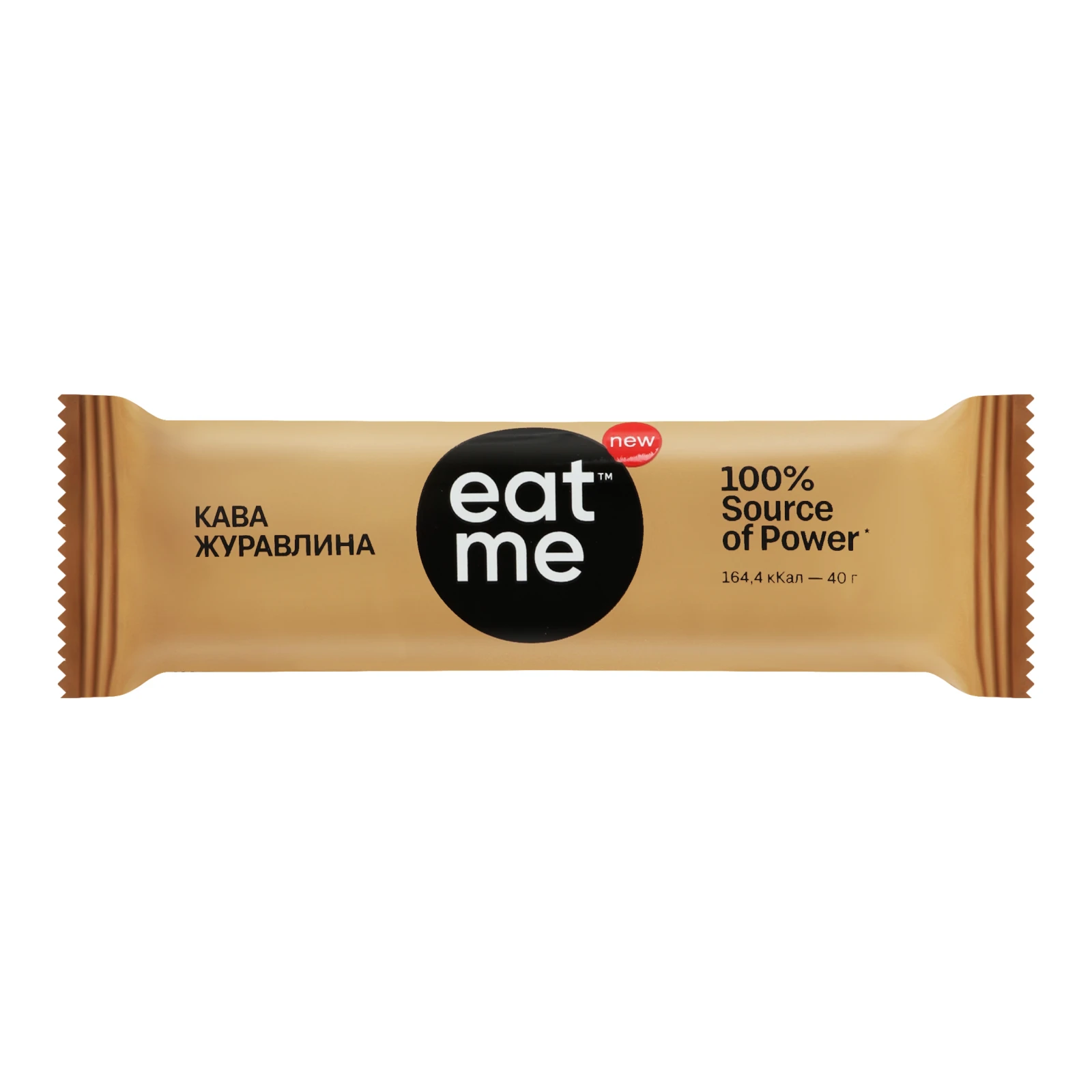 Батончик злаковий EatMe Кава Журавлина частково глазурована чорною кондитерською глазур'ю 40г Фото №:1