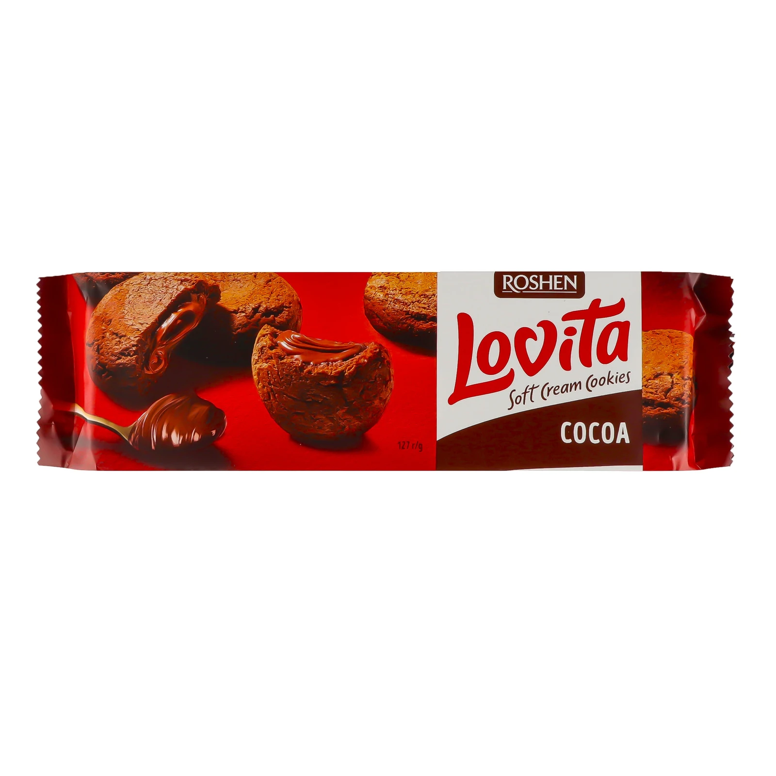 Печиво Roshen Lovita Cocoa здобне з начинкою з какао 127г Фото №:1