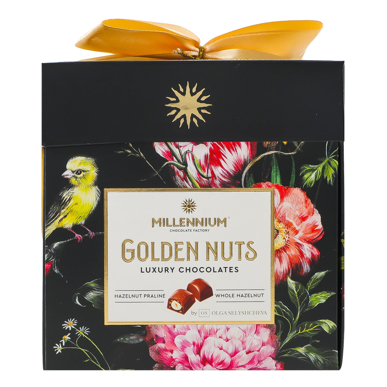 Цукерки Millennium Golden nut шоколадні з начинкою та цілими горіхами 150г фото 2