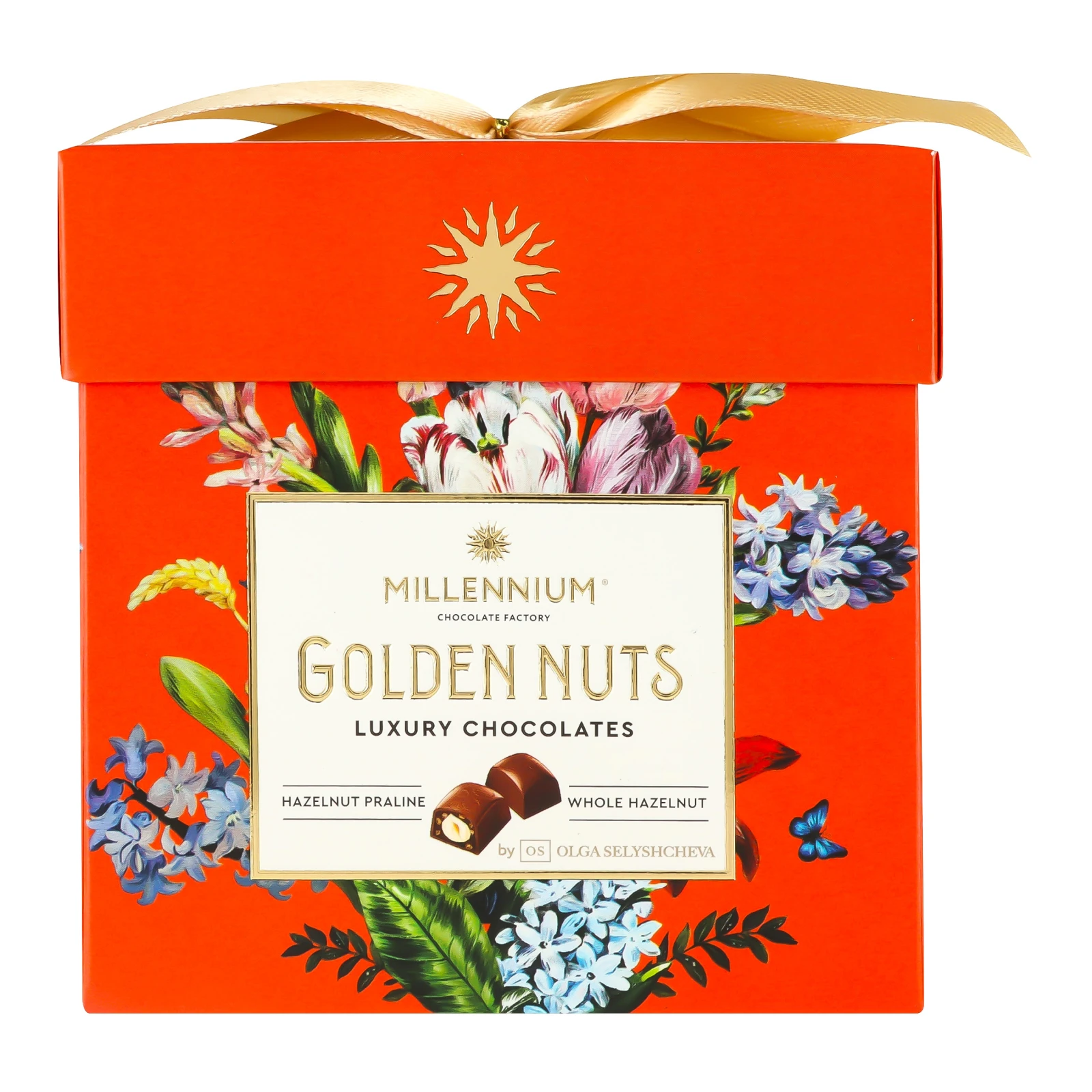 Цукерки Millennium Golden Nuts шоколадні з начинкою та цілими горіхами 150г Фото №:1