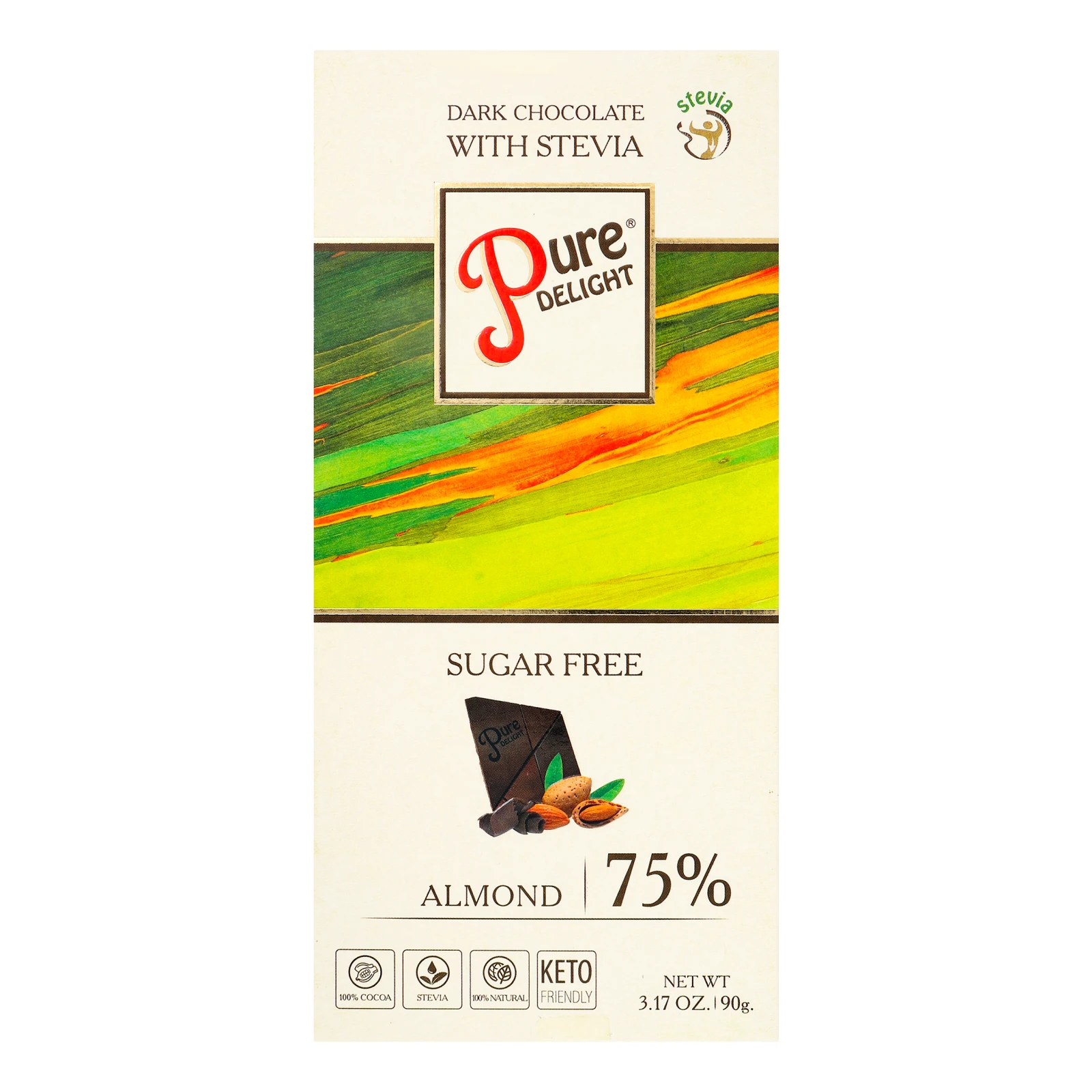 Шоколад Pure Delight Almond чорний 75% 90г Фото №:1