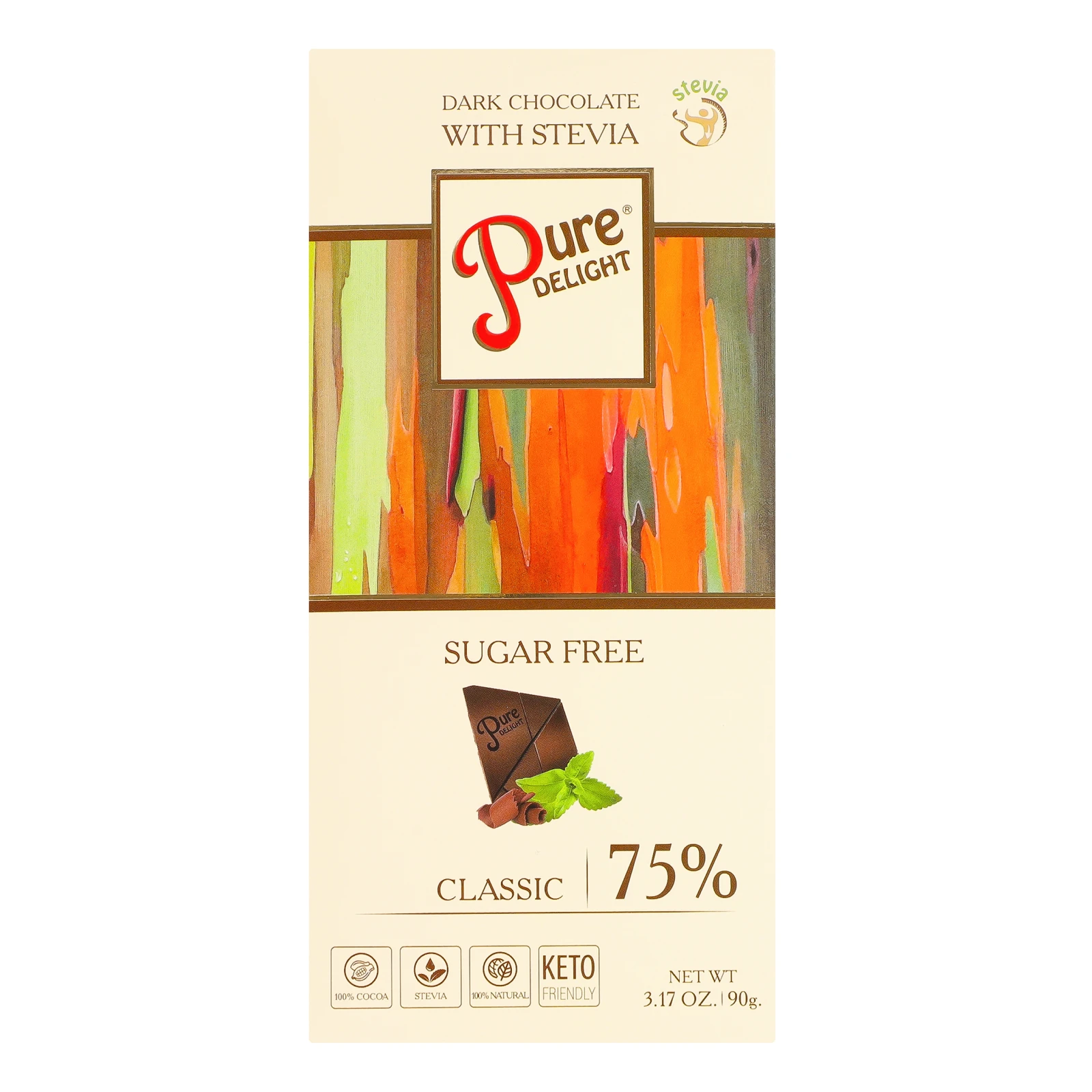 Шоколад Pure Delight Classic чорний Sugar free 75% 90г Фото №:1