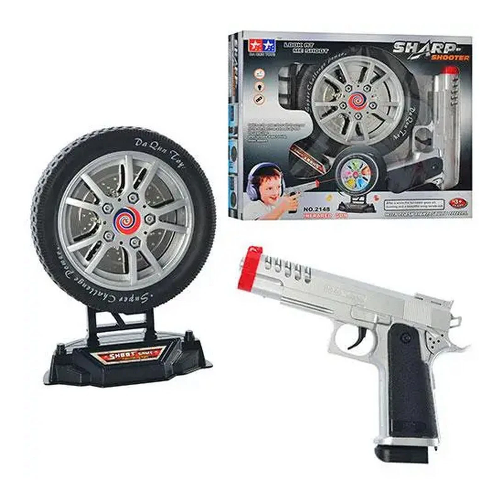 Іграшка Пістолет Sharp Shooter з мішенню у вигляді колеса з підсвіткою музичний 31*26*6см (2148) Фото №:1