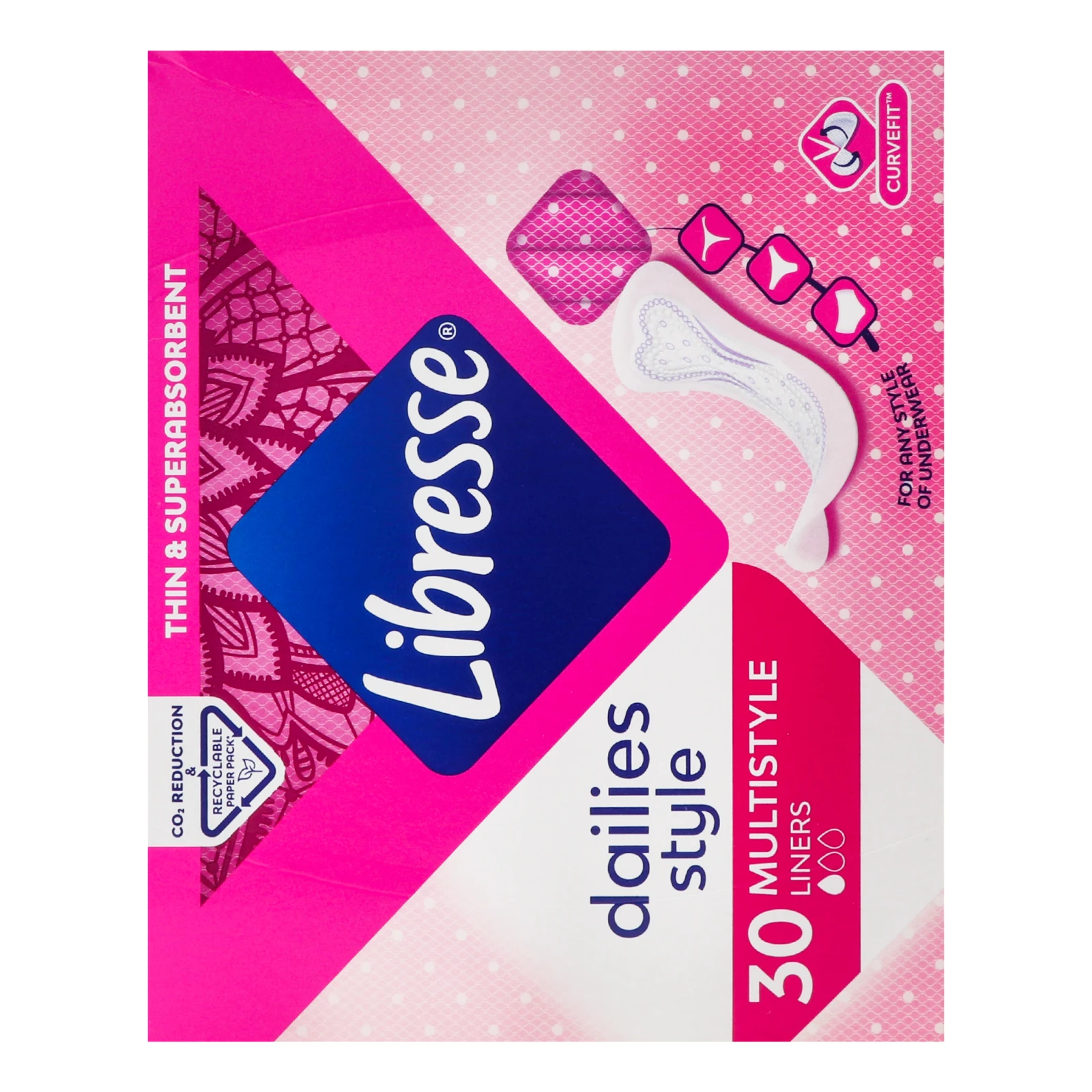 Прокладки щоденні Libresse Dailies Style Multistyle поглинаючі 30шт/уп Фото №:2