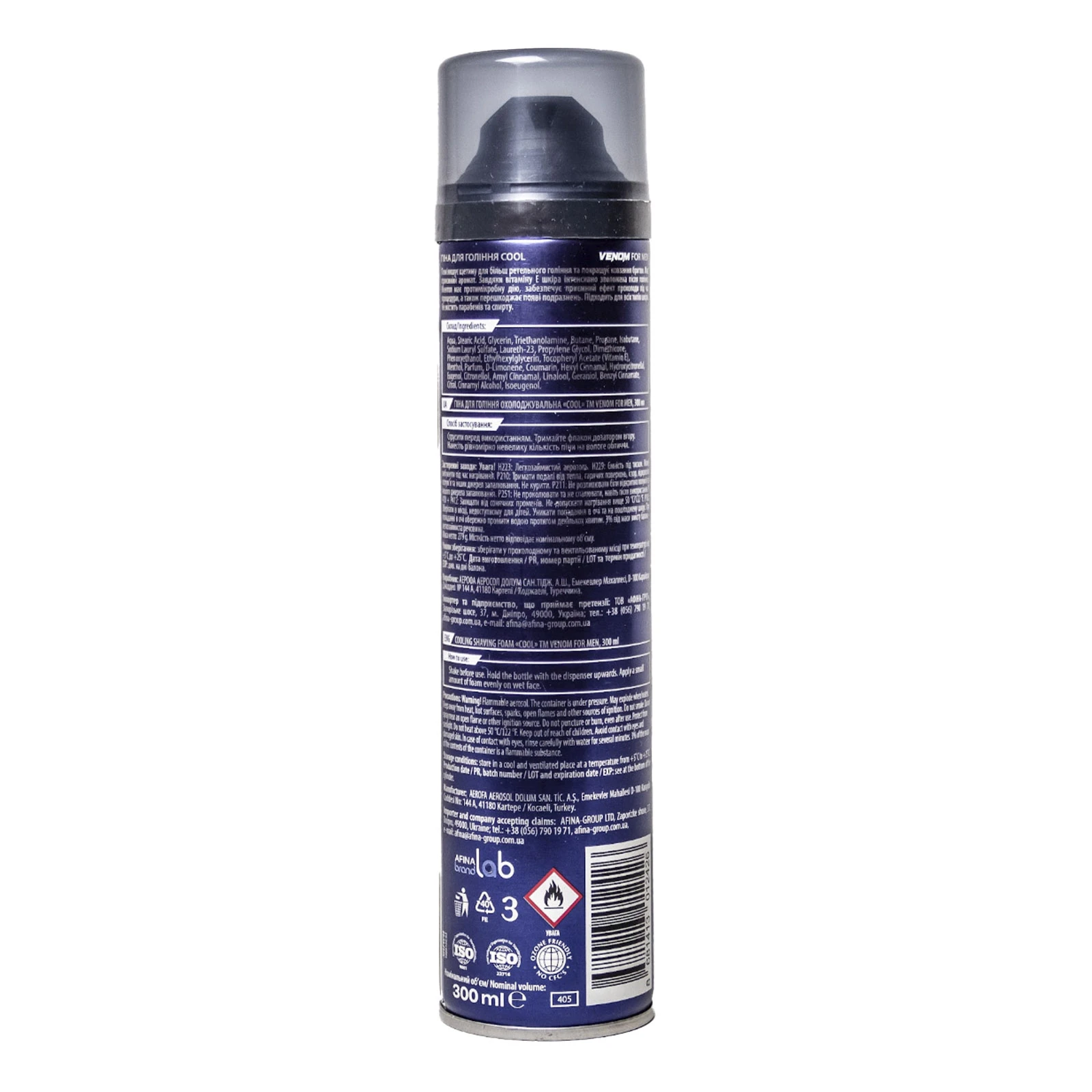 Піна для гоління Venom 300мл for men Cool Фото №:2