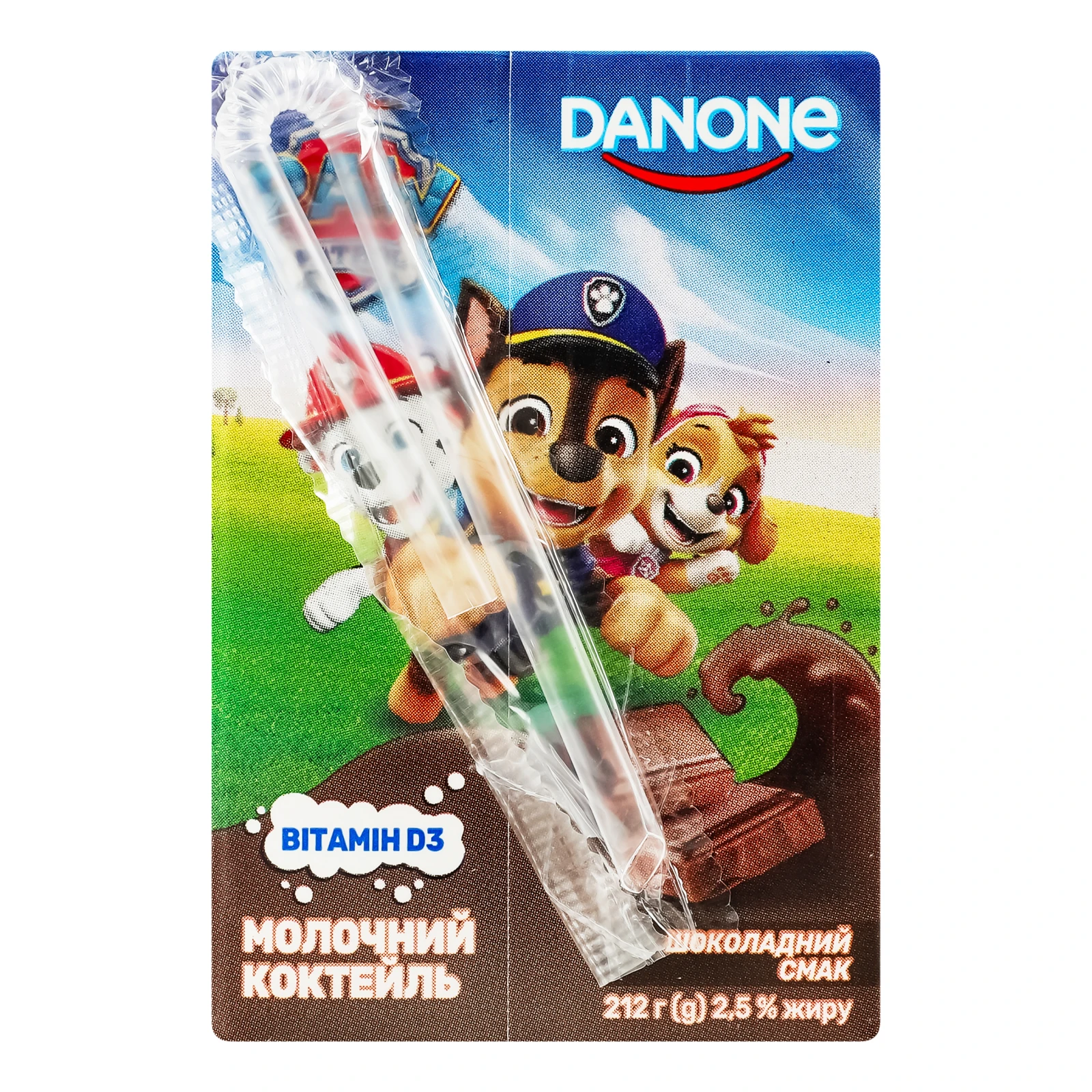 Коктейль молочний Danone Paw Patrol стерилізований Шоколадний 2.5% 212г Фото №:2