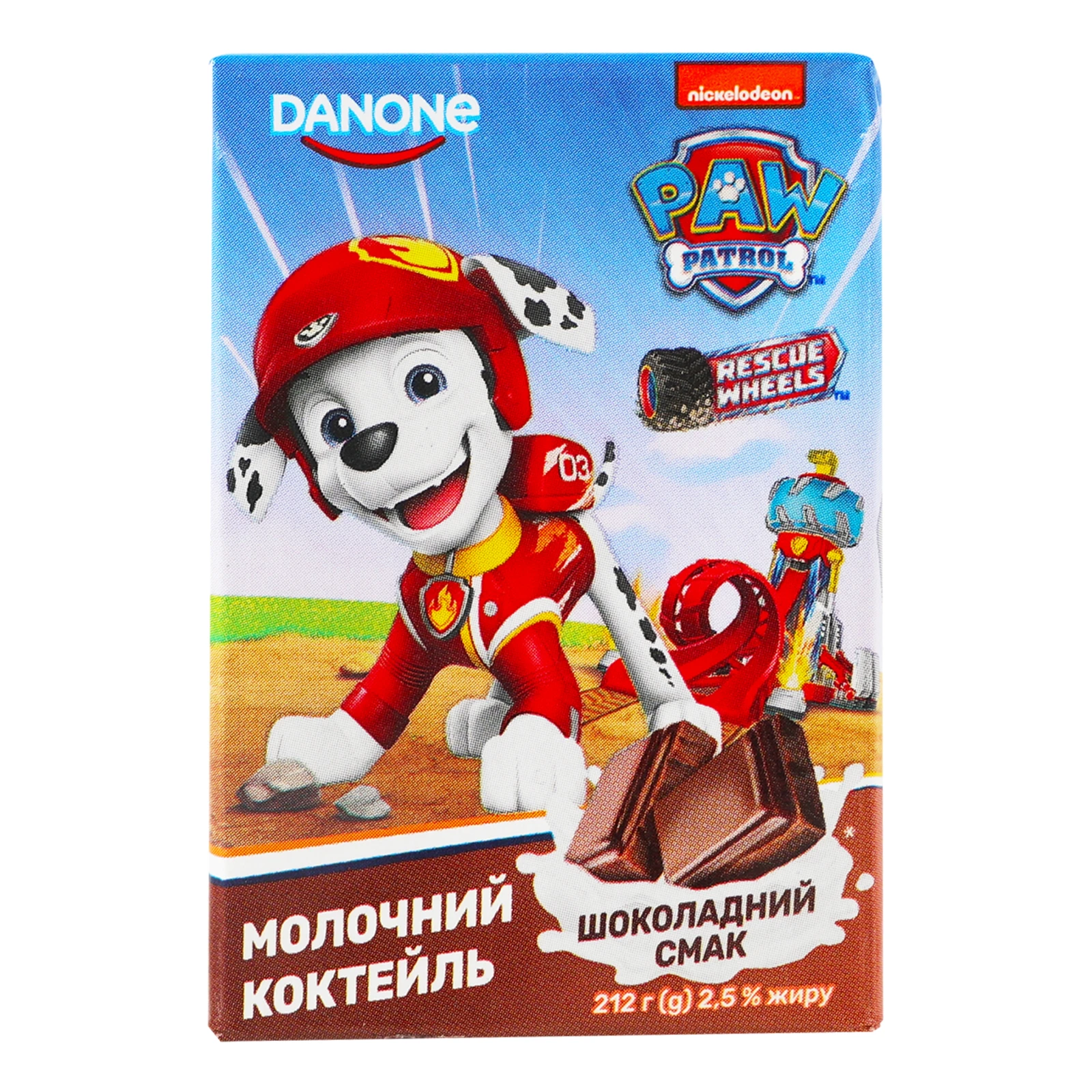 Коктейль молочний Danone Paw Patrol Шоколадний 2.5% 212г Фото №:1