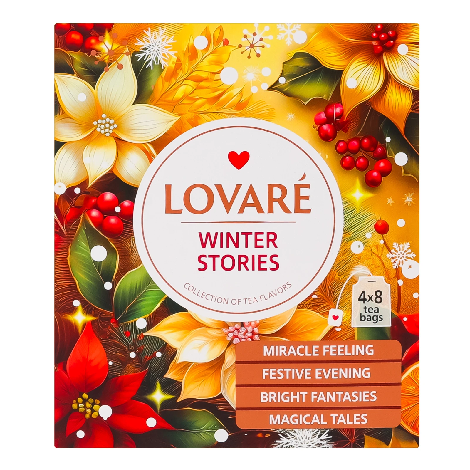 Чай Lovare Winter stories чорний асорті 4 вида 8шт