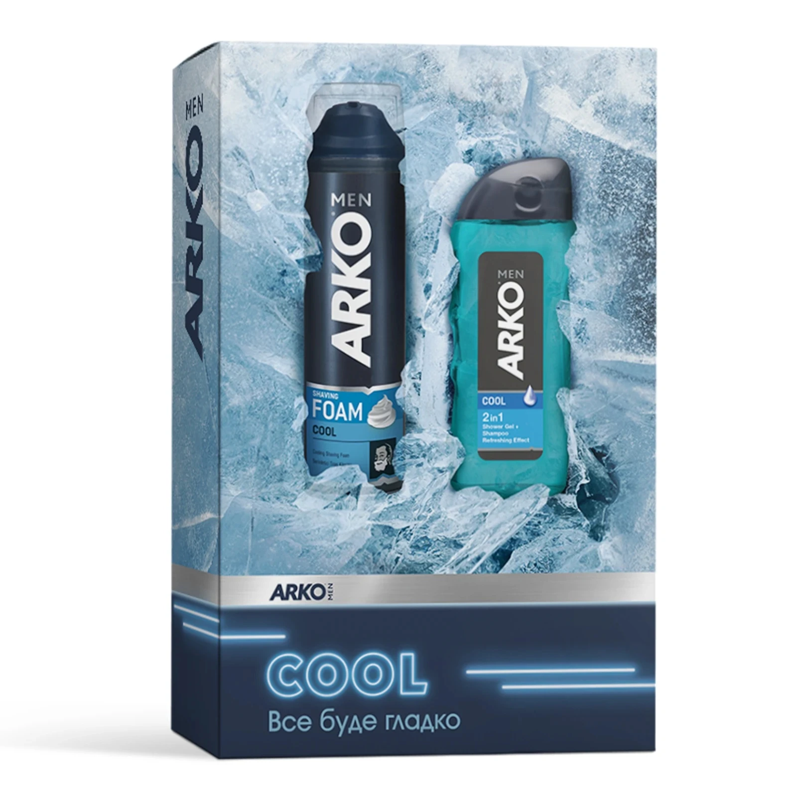 Набір Arko Men Cool піна д/гол. 200мл+гель д/душу 260мл Фото навігації №:1