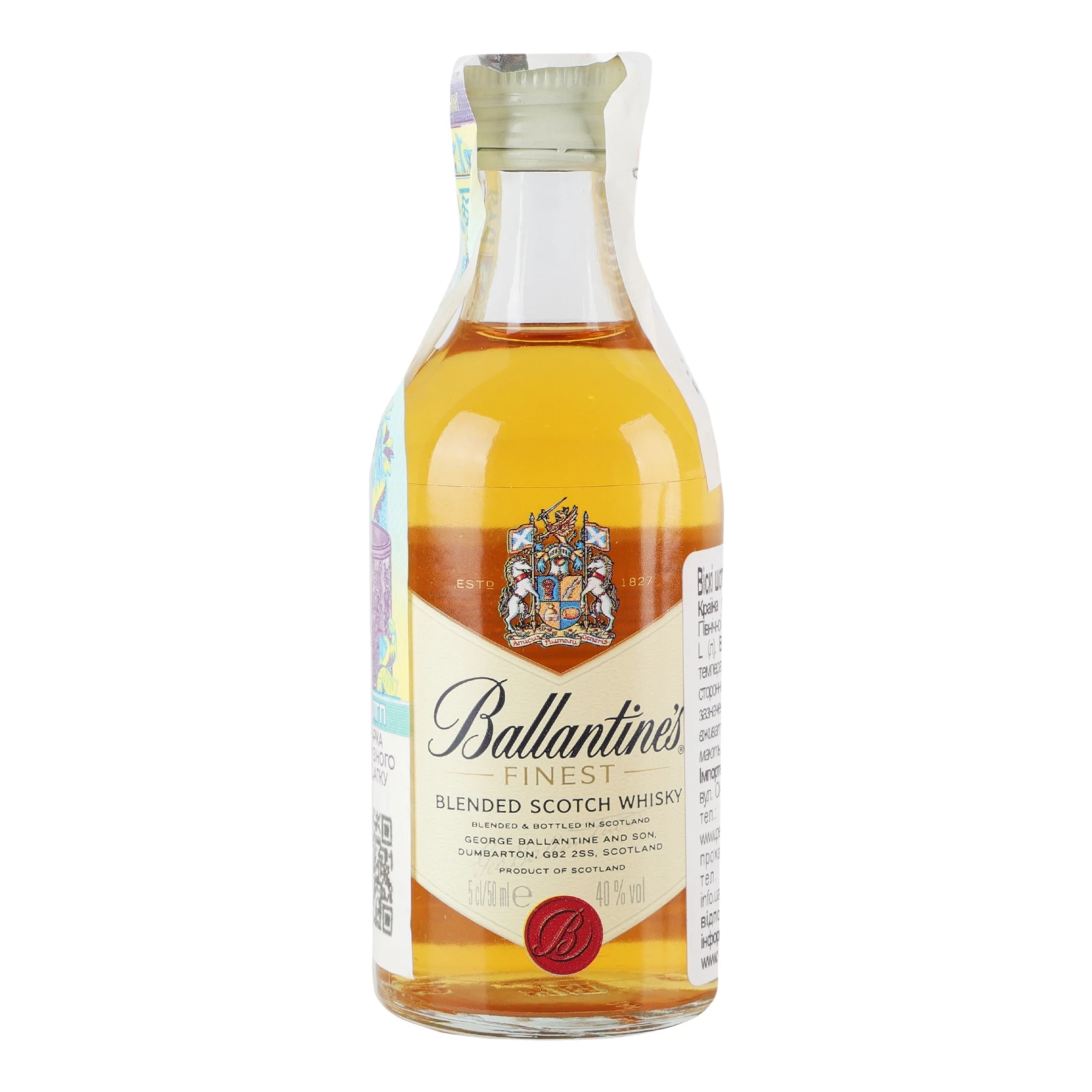 Віскі Ballantine's Finest шотландське купажоване 40% 0.05л Фото №:1