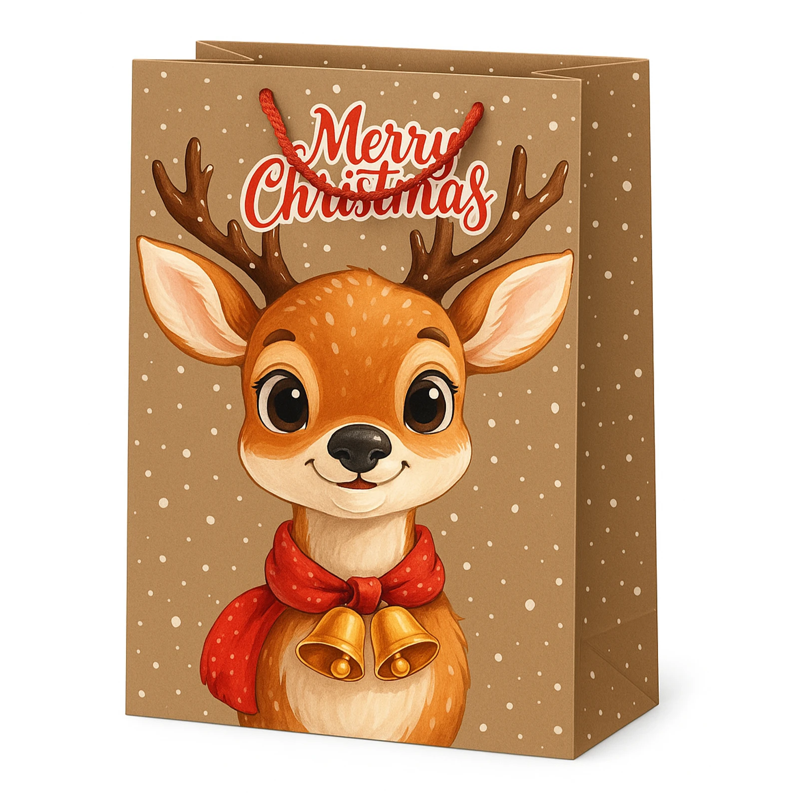 Пакет паперовий 255*170*70мм крафт новорічний Фото №:1