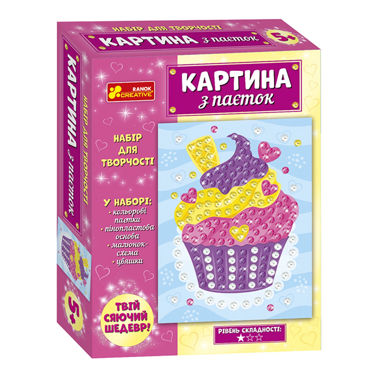 Набір для творчості Ranok-Creative Картина з паєток Тістечко 10100587У Фото навігації №:1