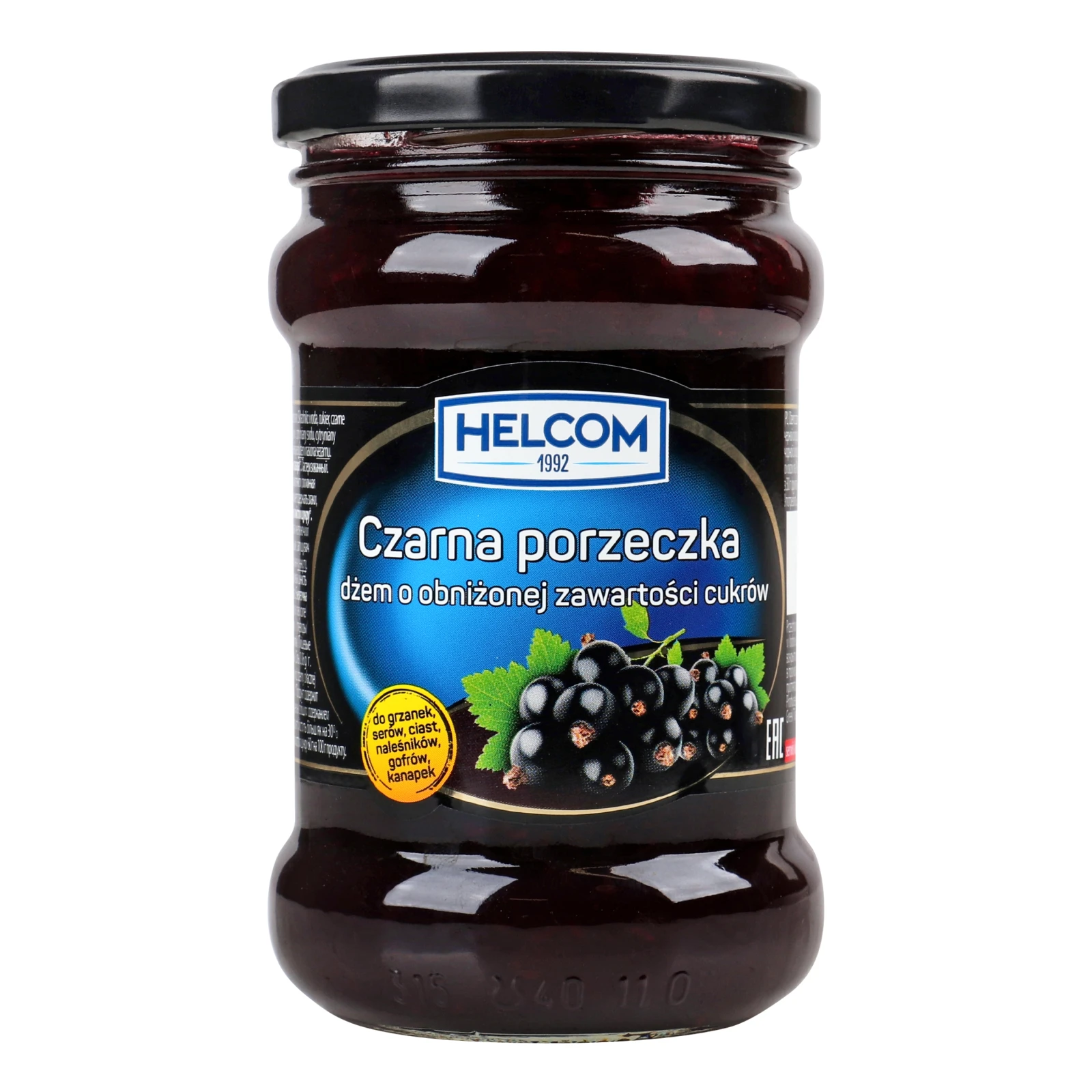 Джем Helcom з чорної смородини зі зниженим вмістом цукру 320г Фото №:1
