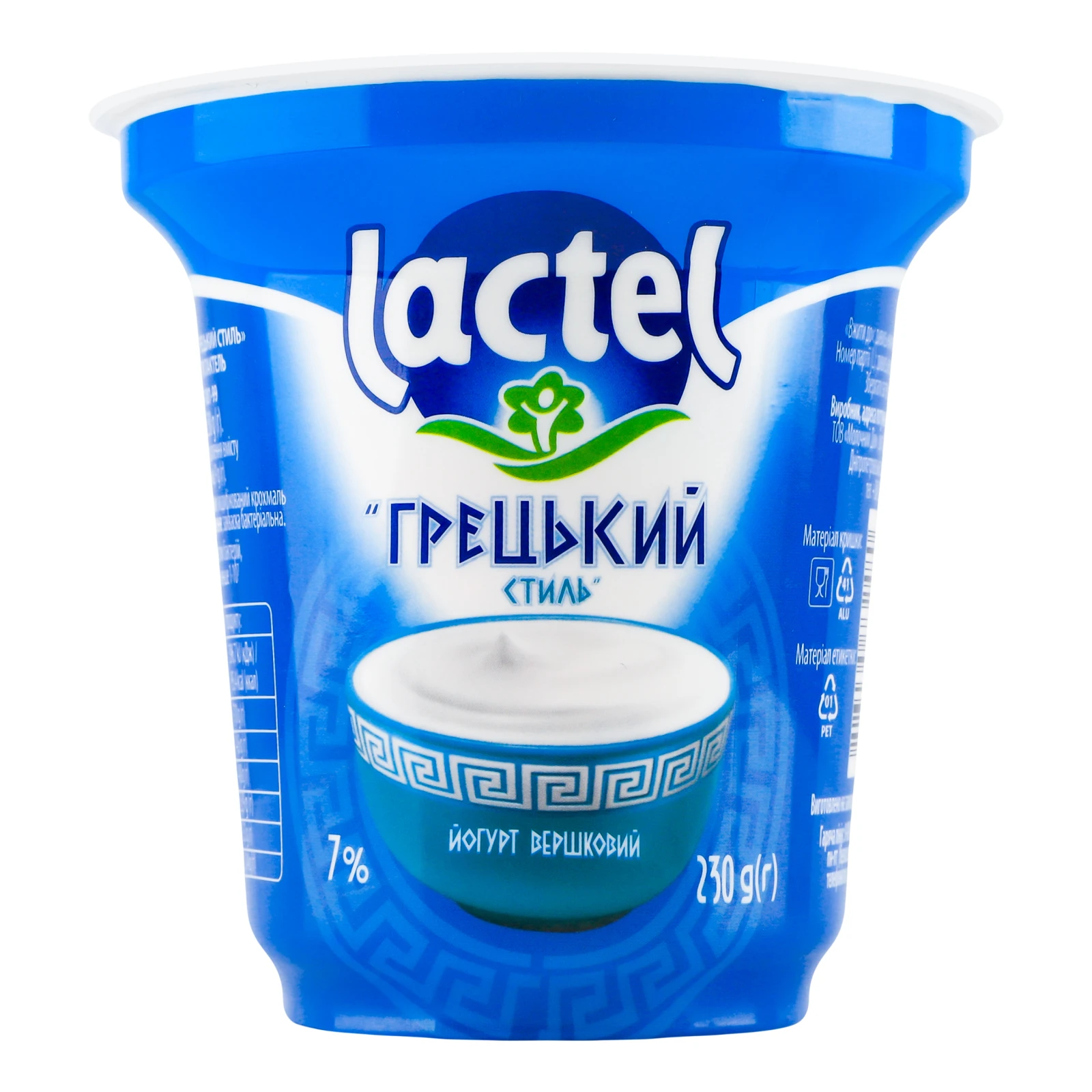 Йогурт Lactel Грецький стиль вершковий 7% 230г Фото №:1