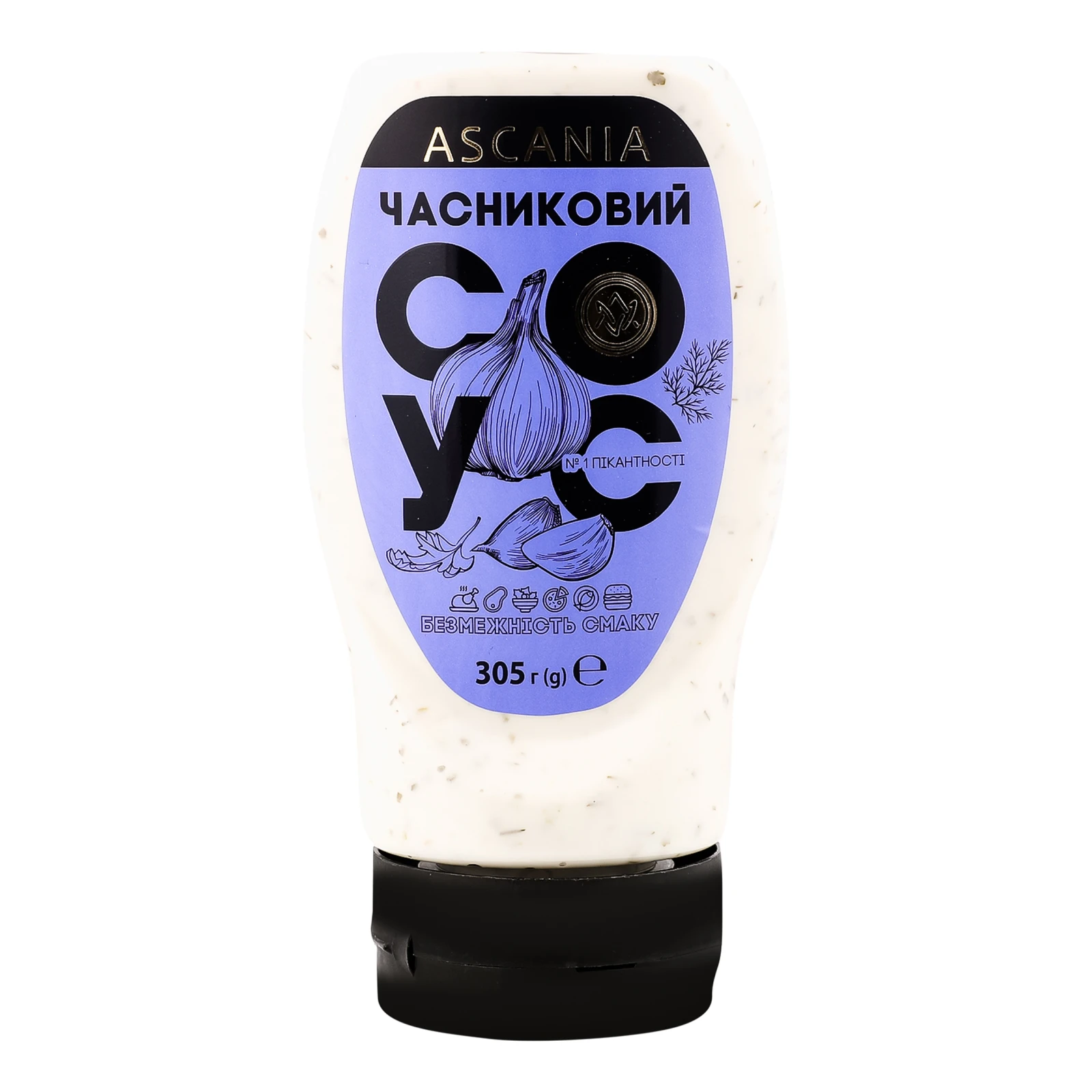 Соус Ascania Часниковий 305г Фото №:1