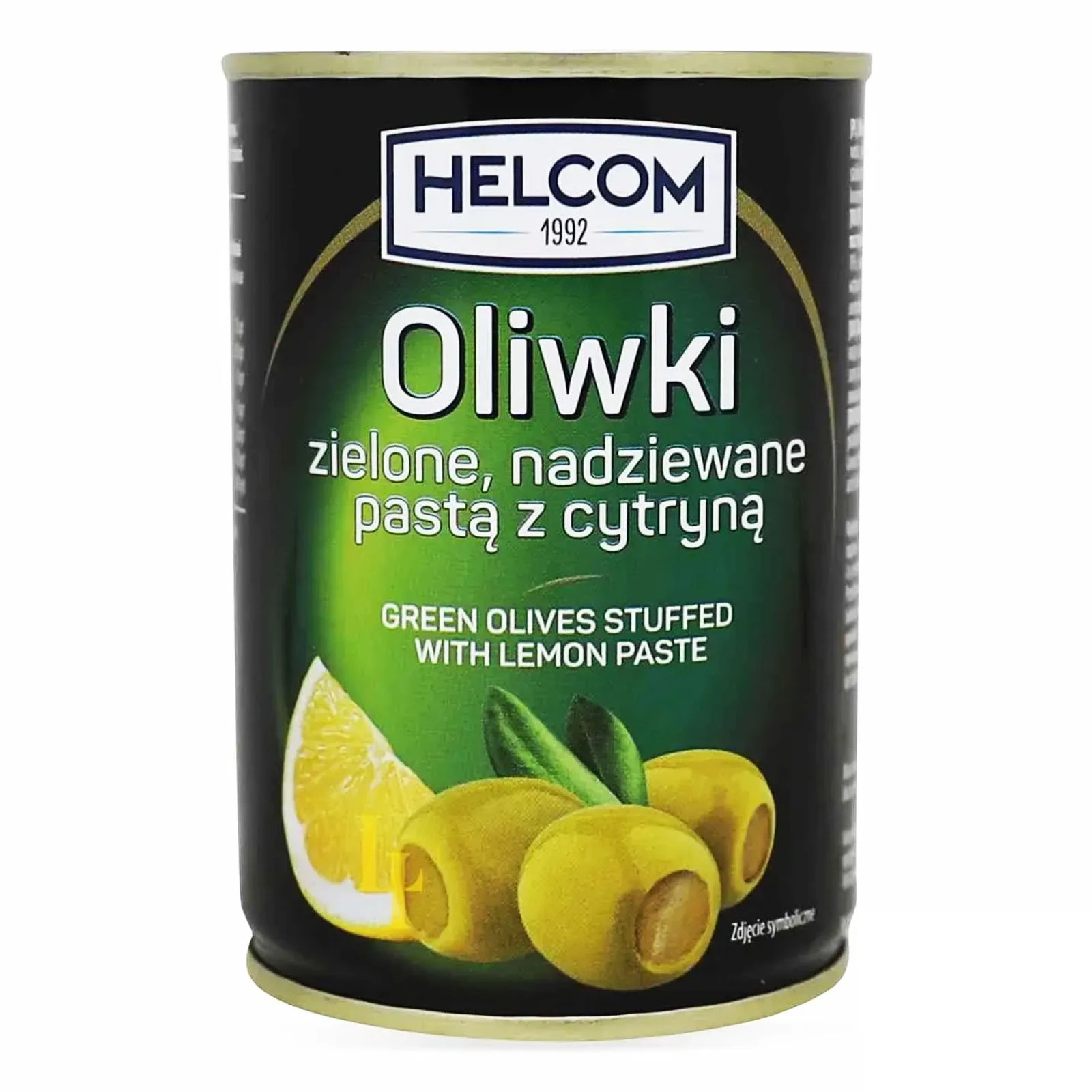 Оливки Helcom 280г фаршировані пастою з лимона з/б Фото навігації №:1