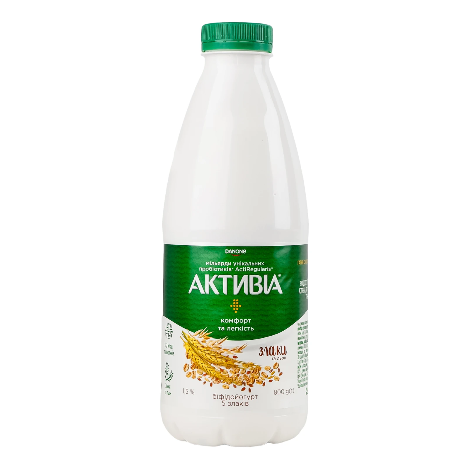 Біфідойогурт Активіа 5 злаків 1.5% 800г Фото №:1
