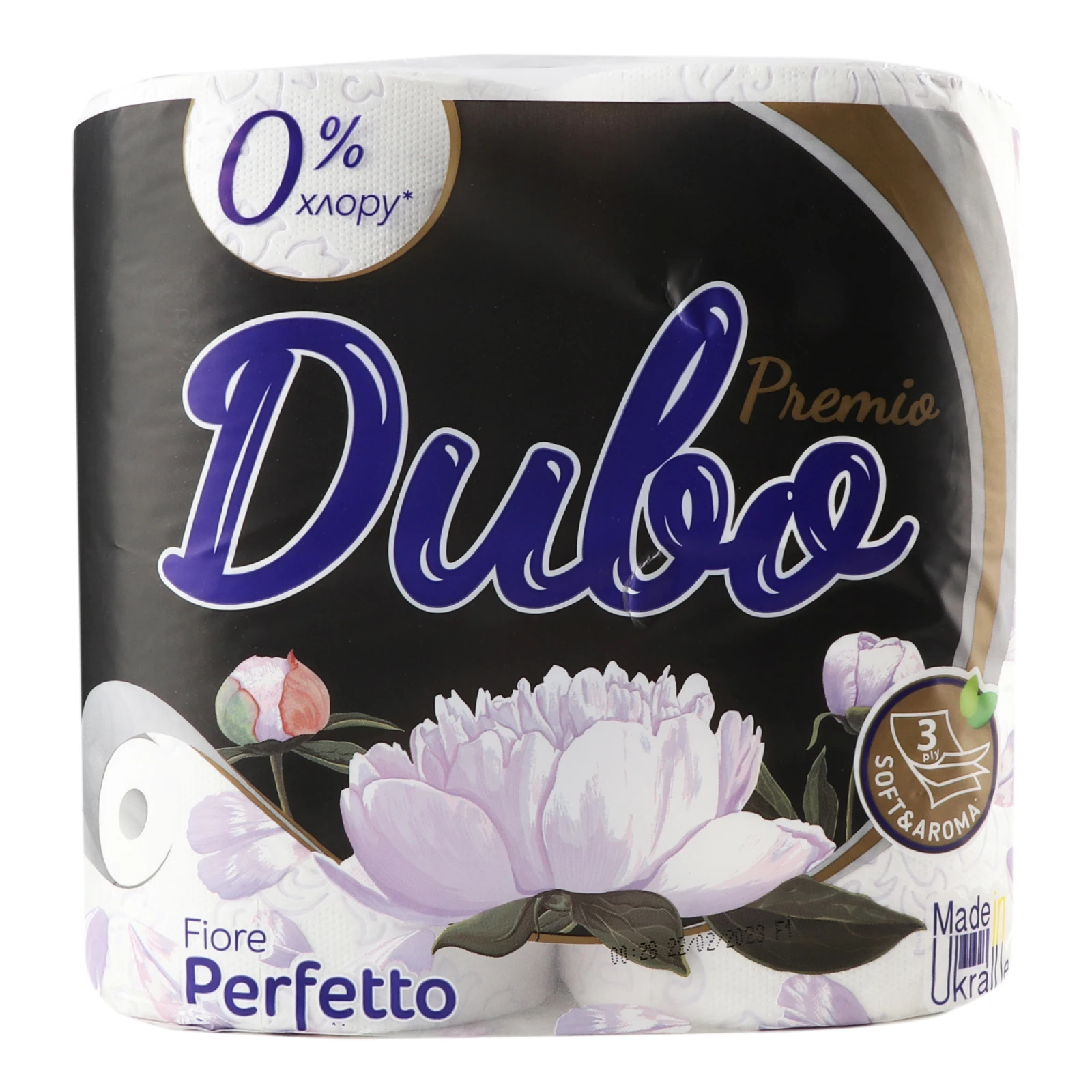 Папір туалетний Диво Premio Fiore Perfetto 3-х шаровий 4шт/уп Фото №:1