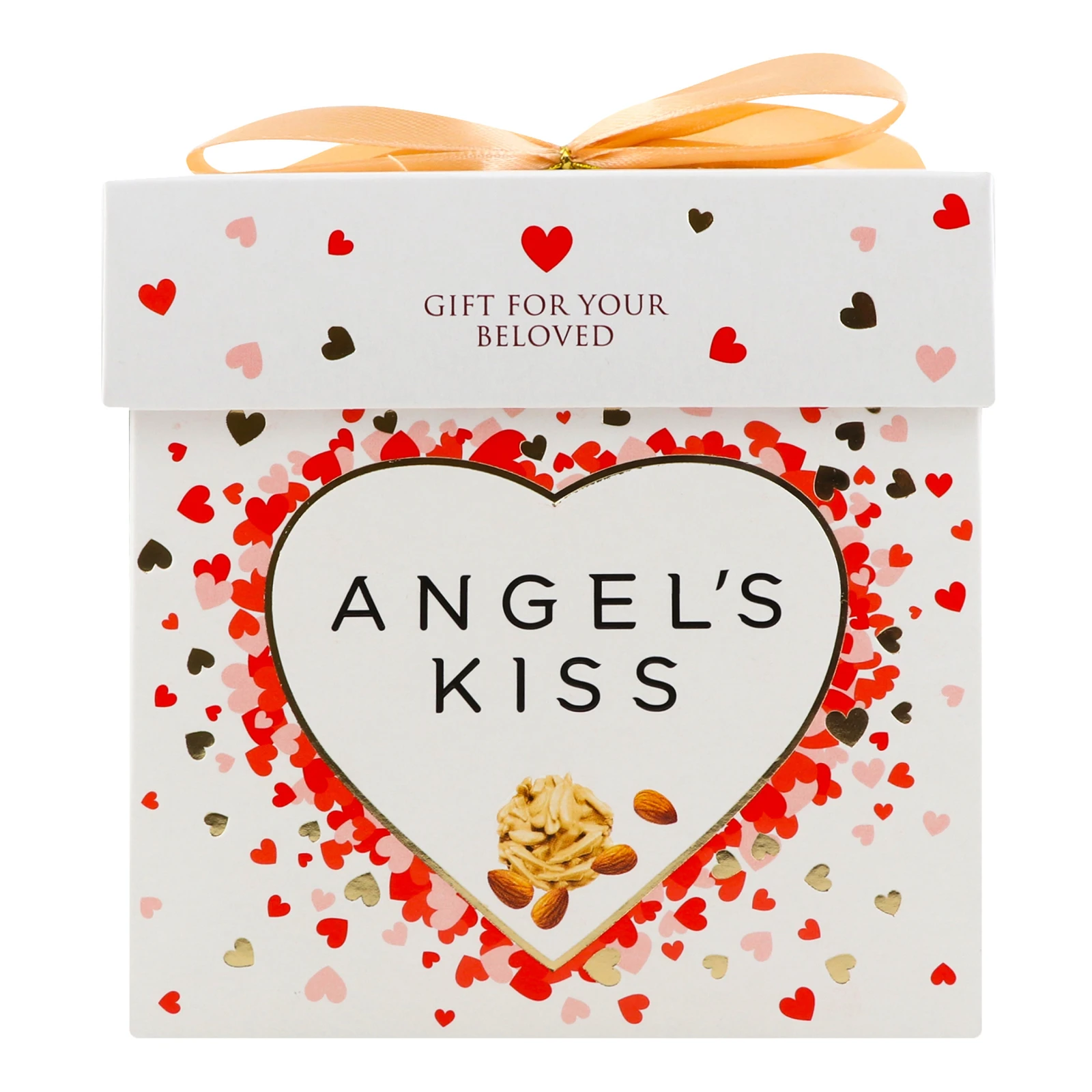 Цукерки Любімов 140г Angel`s kiss білі мигдаль+рис кульки+кокос стружка КУБ Фото №:1