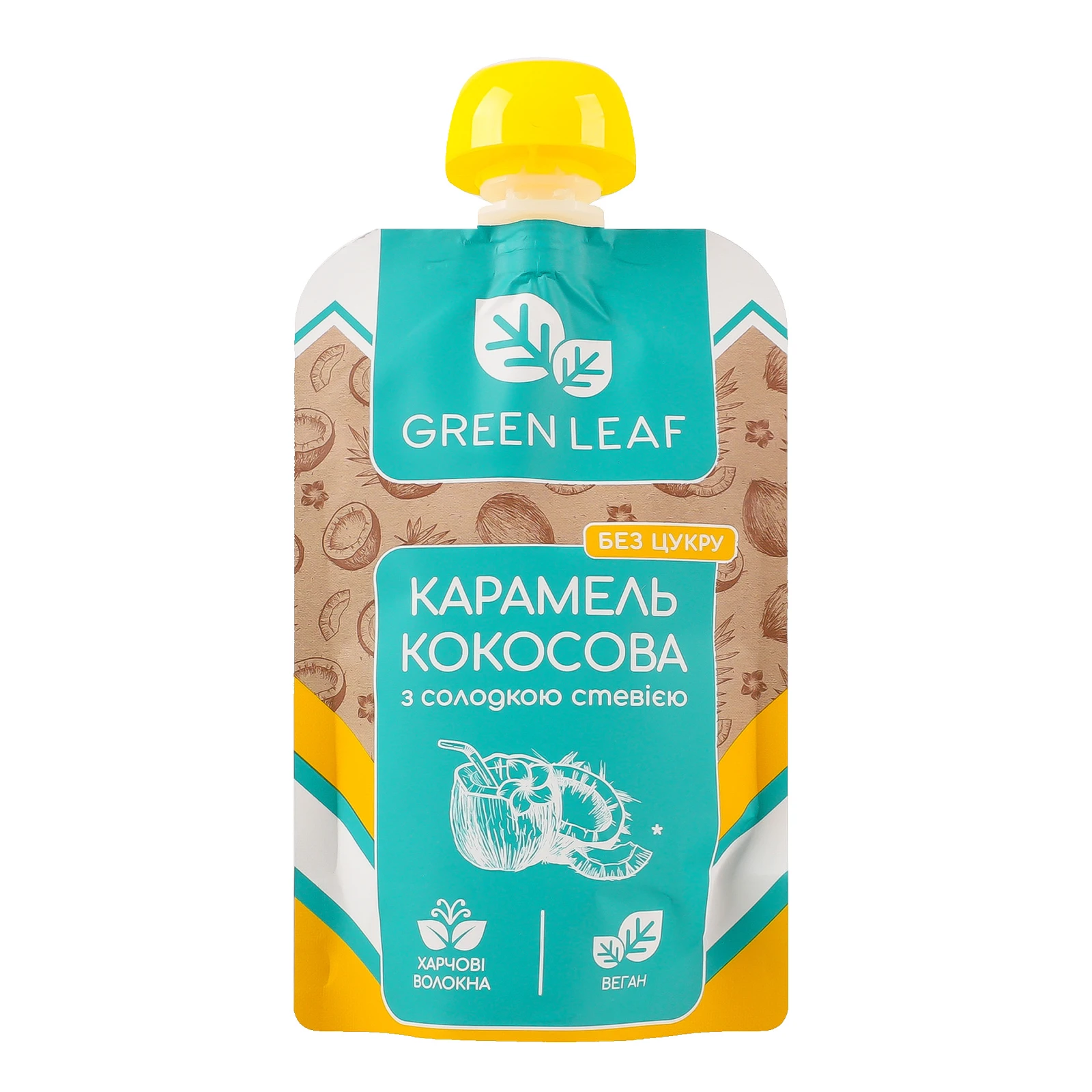 Карамель Green Leaf кокосова з солодкою стевією 90г Фото №:1