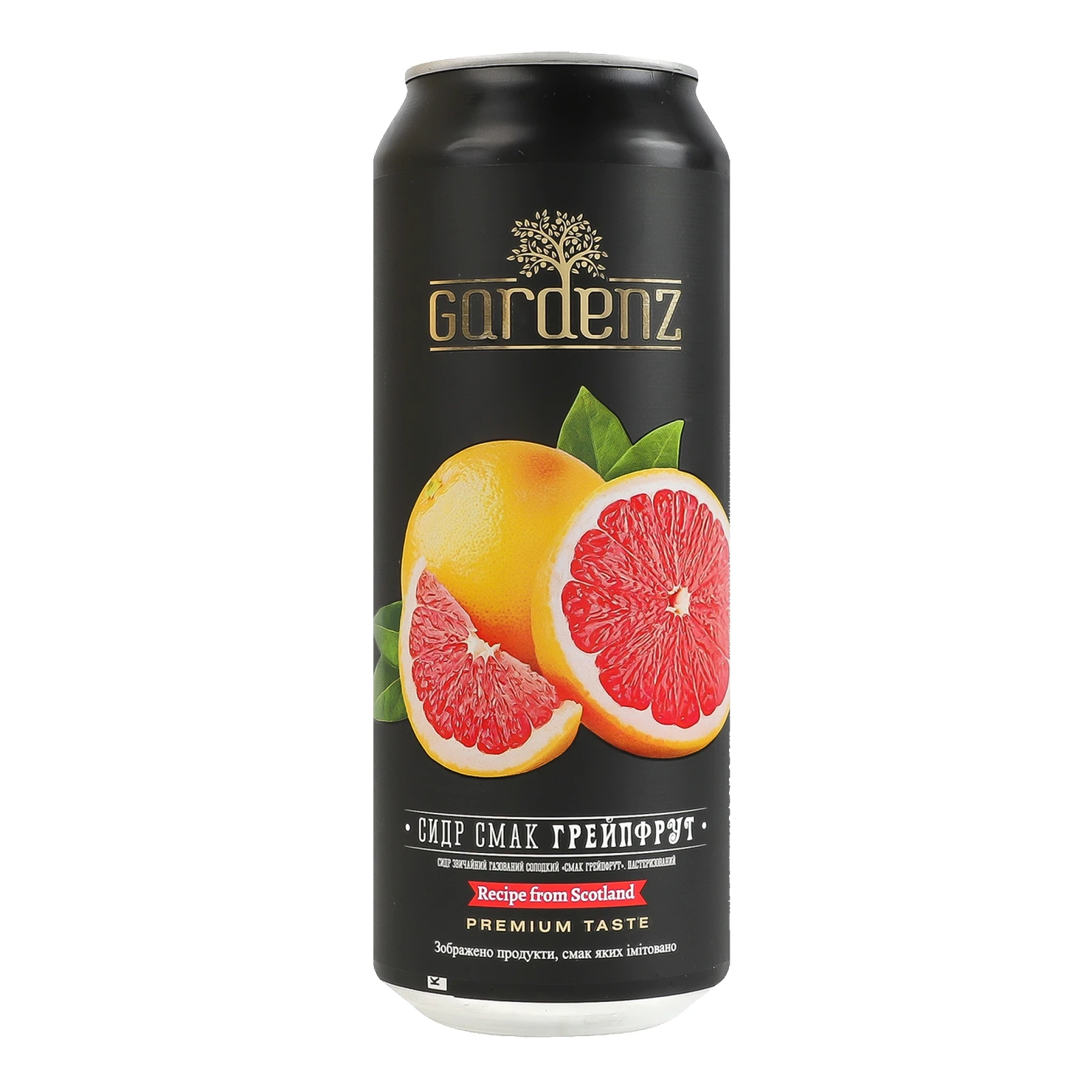 Сидр Gardenz звичайний солодкий пастеризований газований смак Грейпфрут 5% 0.5л Фото №:1