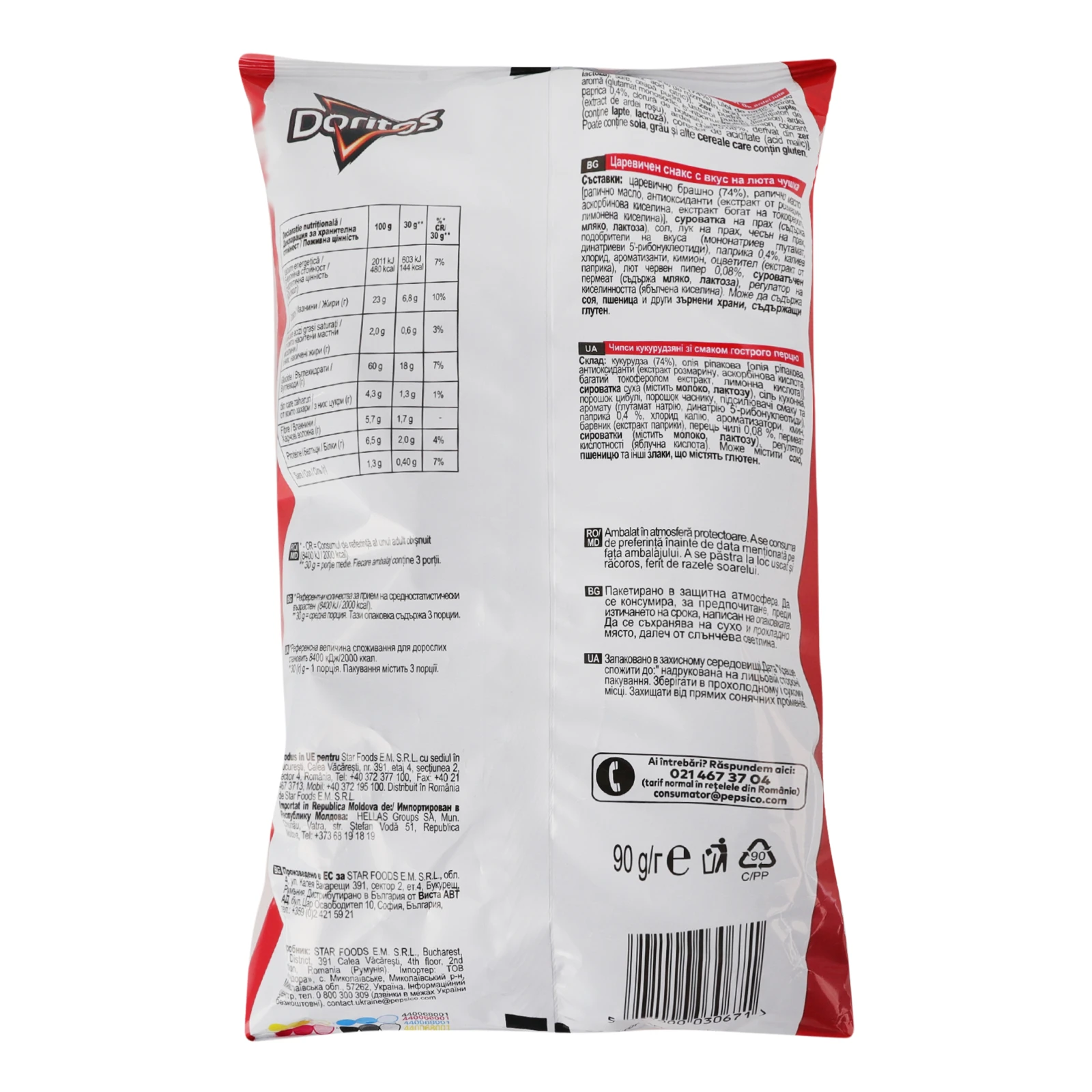 Чипси Doritos кукурудзяні зі смаком Гострого перцю 90г Фото №:2