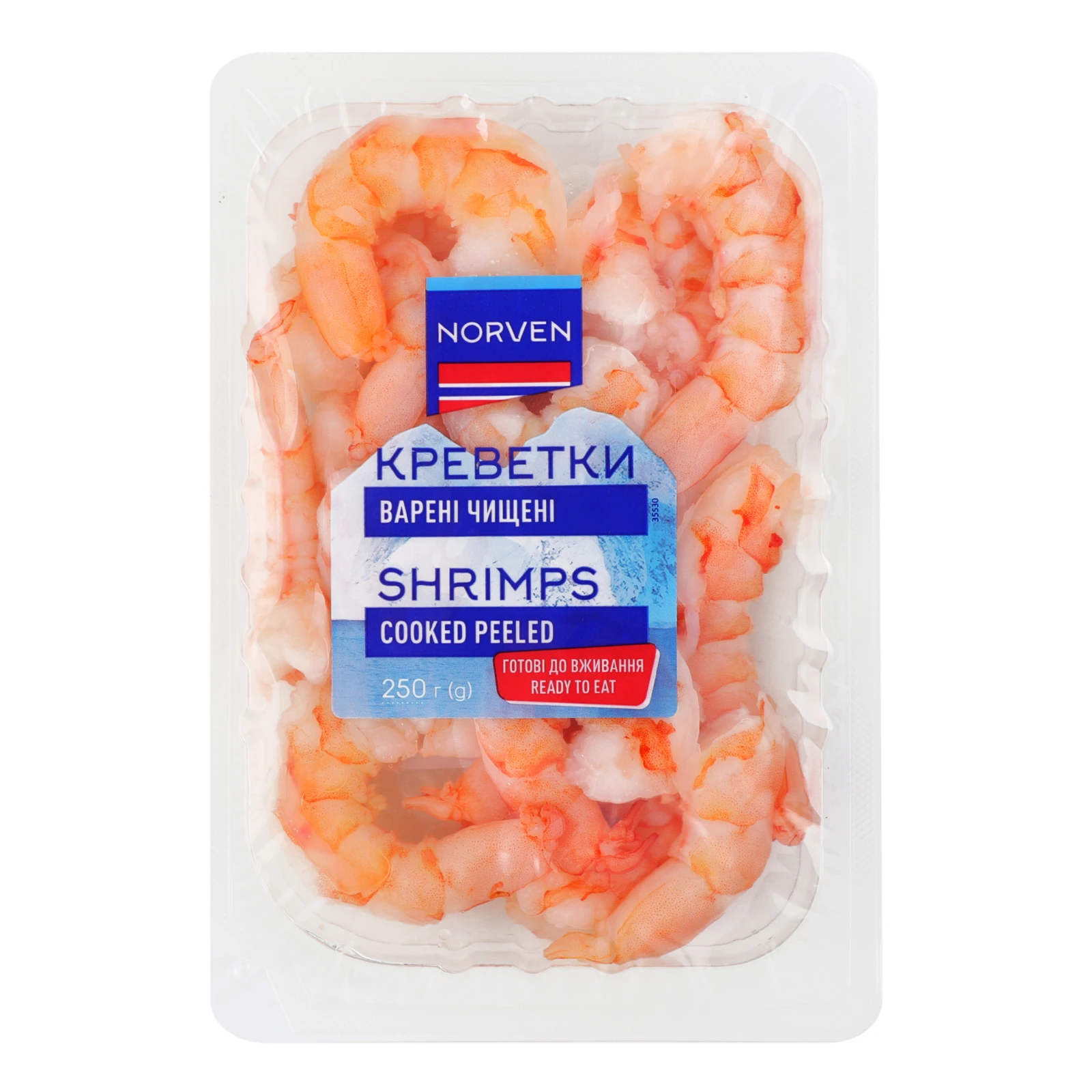 Креветка Norven варена чищена з хвостами охолоджена 250г Фото №:1