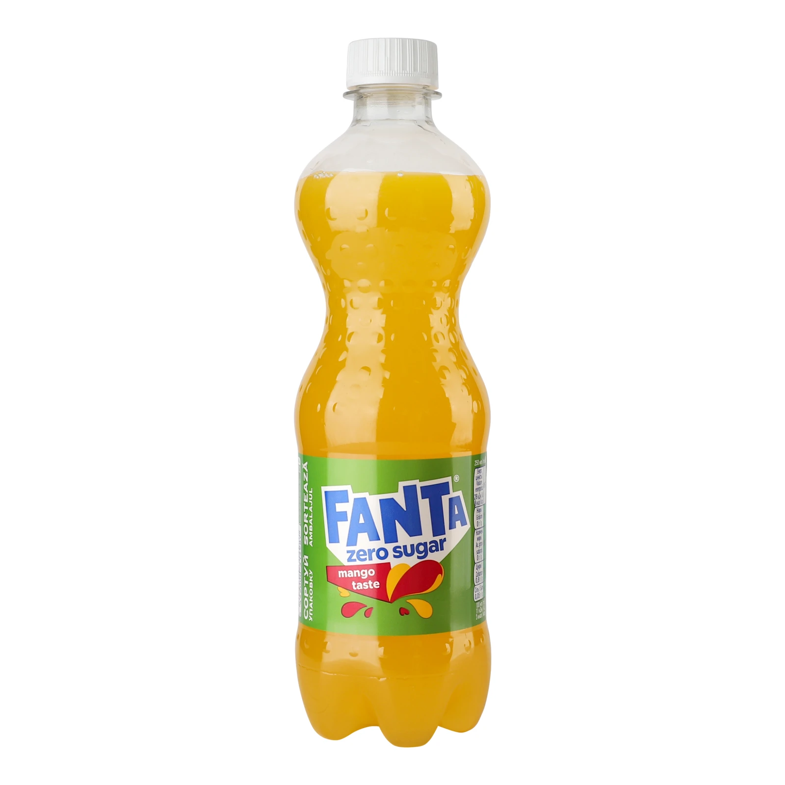 Напій безалкогольний Fanta Zero Sugar Манго сильногазований соковмісний на ароматизаторах 500мл Фото навігації №:1