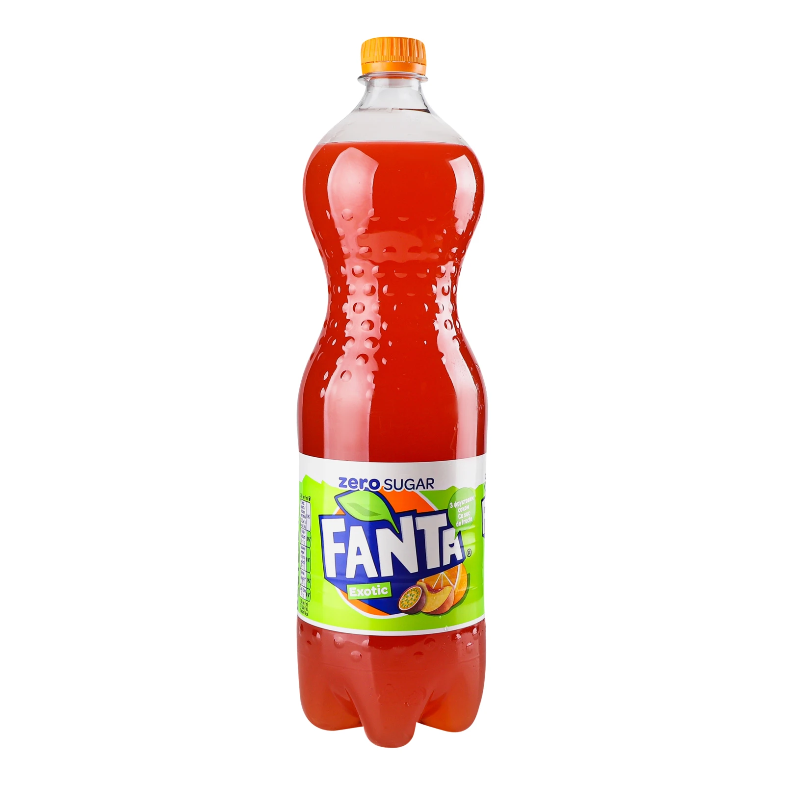 Напій безалкогольний Fanta Sugar Zero Exotic сильногазований соковмісний на ароматизаторах 1.25л Фото навігації №:1