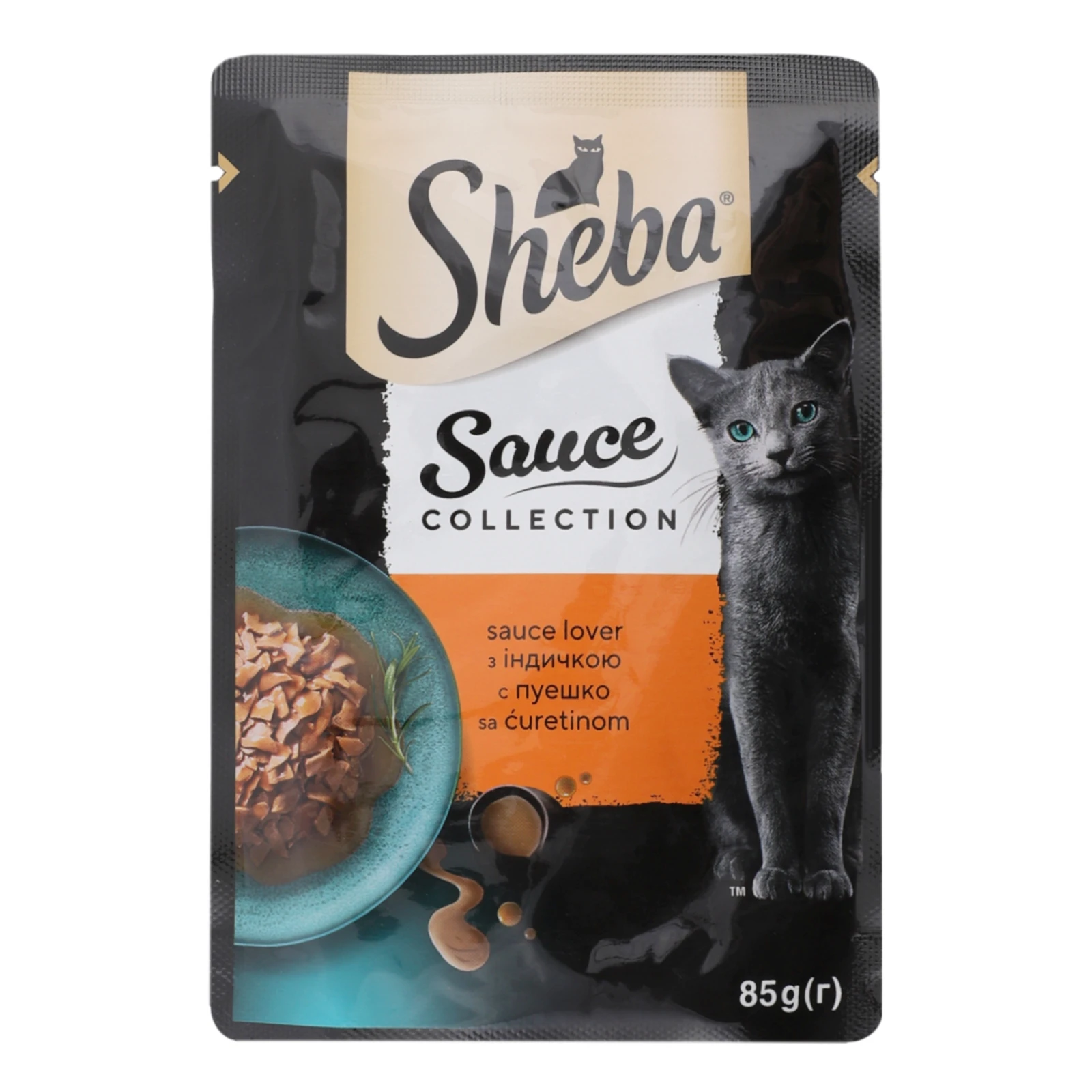 Корм для котів Sheba Sauce Collection консервований повнораціонний для дорослих котів З індичкою в соусі 85г Фото №:1