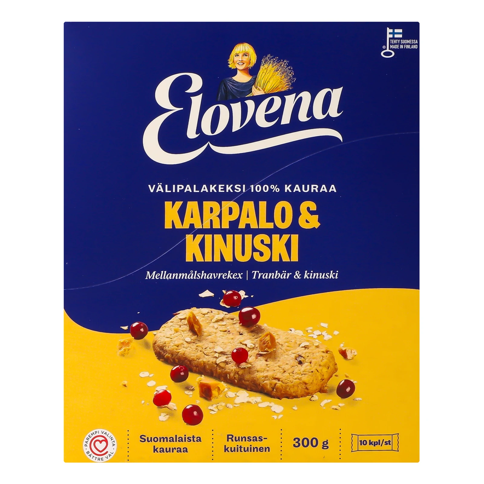 Галети Elovena з вівса журавлина та карамель 300г Фото №:1