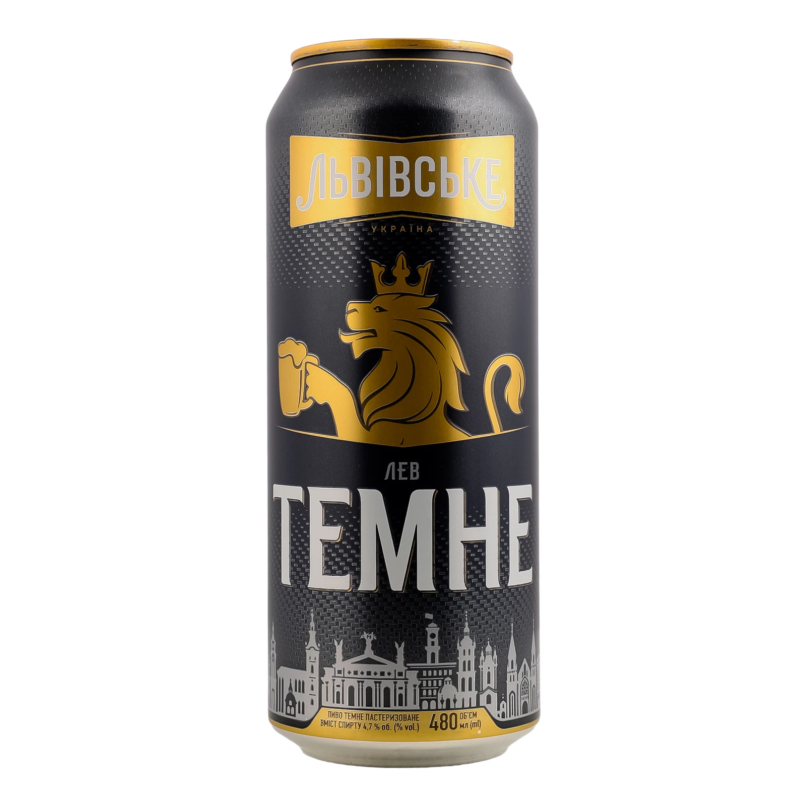 Пиво Львівське Лев Темне пастеризоване 4.7% 0.48л Фото №:1