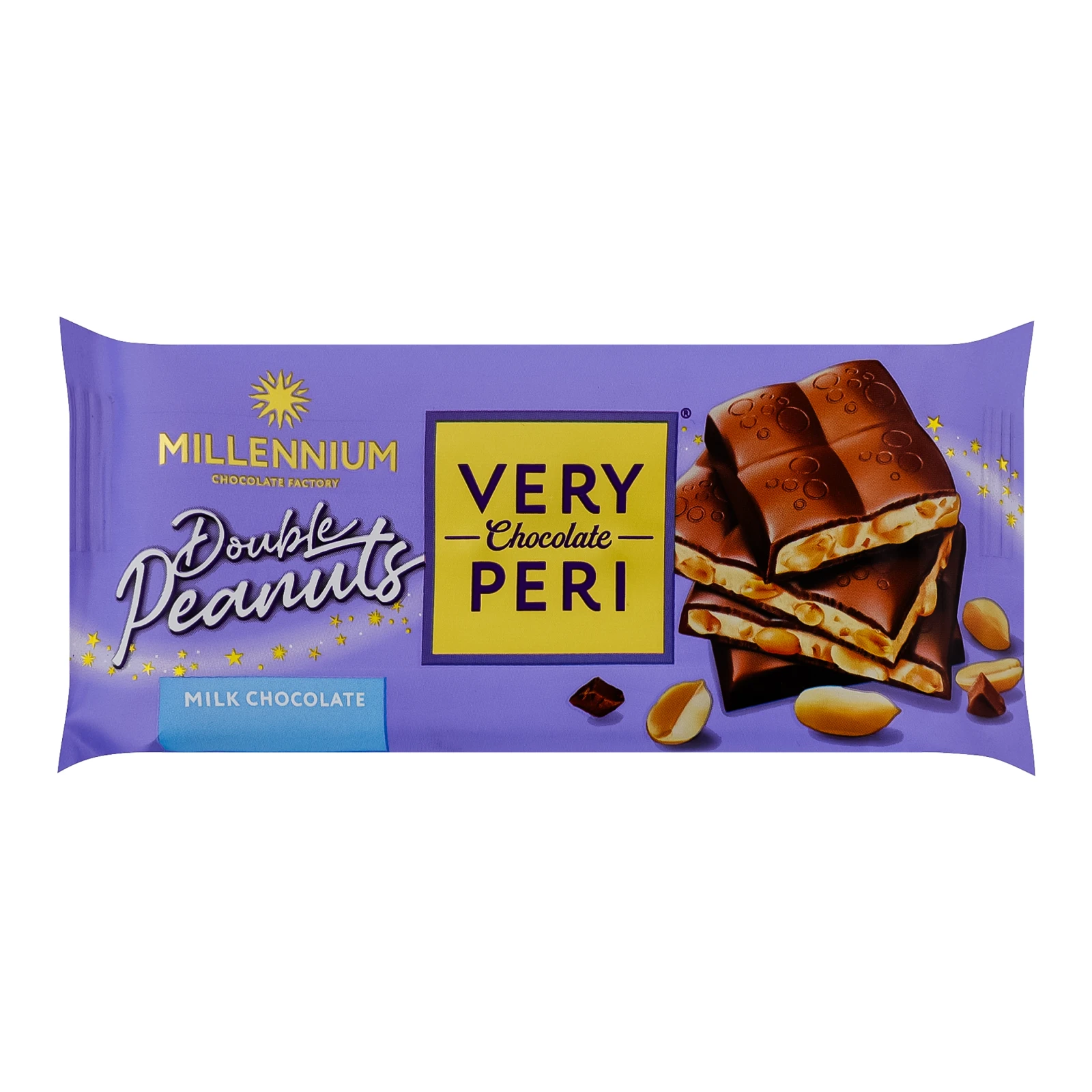 Шоколад Millennium Very Peri молочний з начинкою подрібненим та цілим арахісом 105г Фото №:1