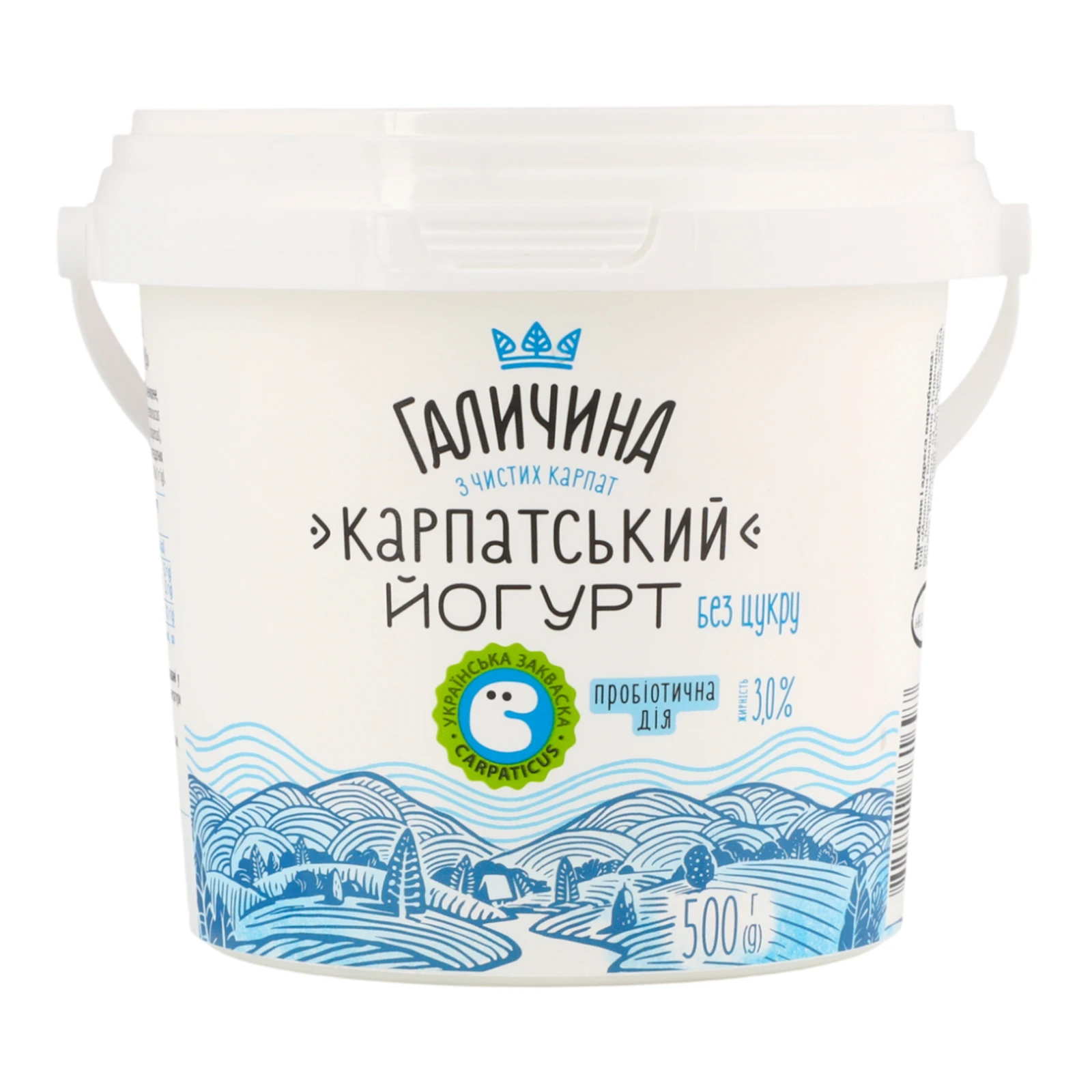 Йогурт Галичина Карпатський без цукру 3% 500г Фото №:1
