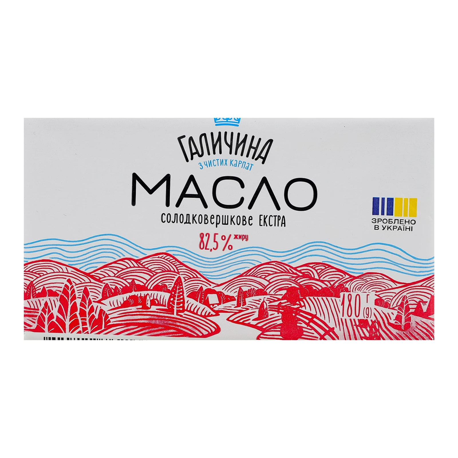 Масло Галичина Екстра солодковершкове 82.5% 180г Фото №:1